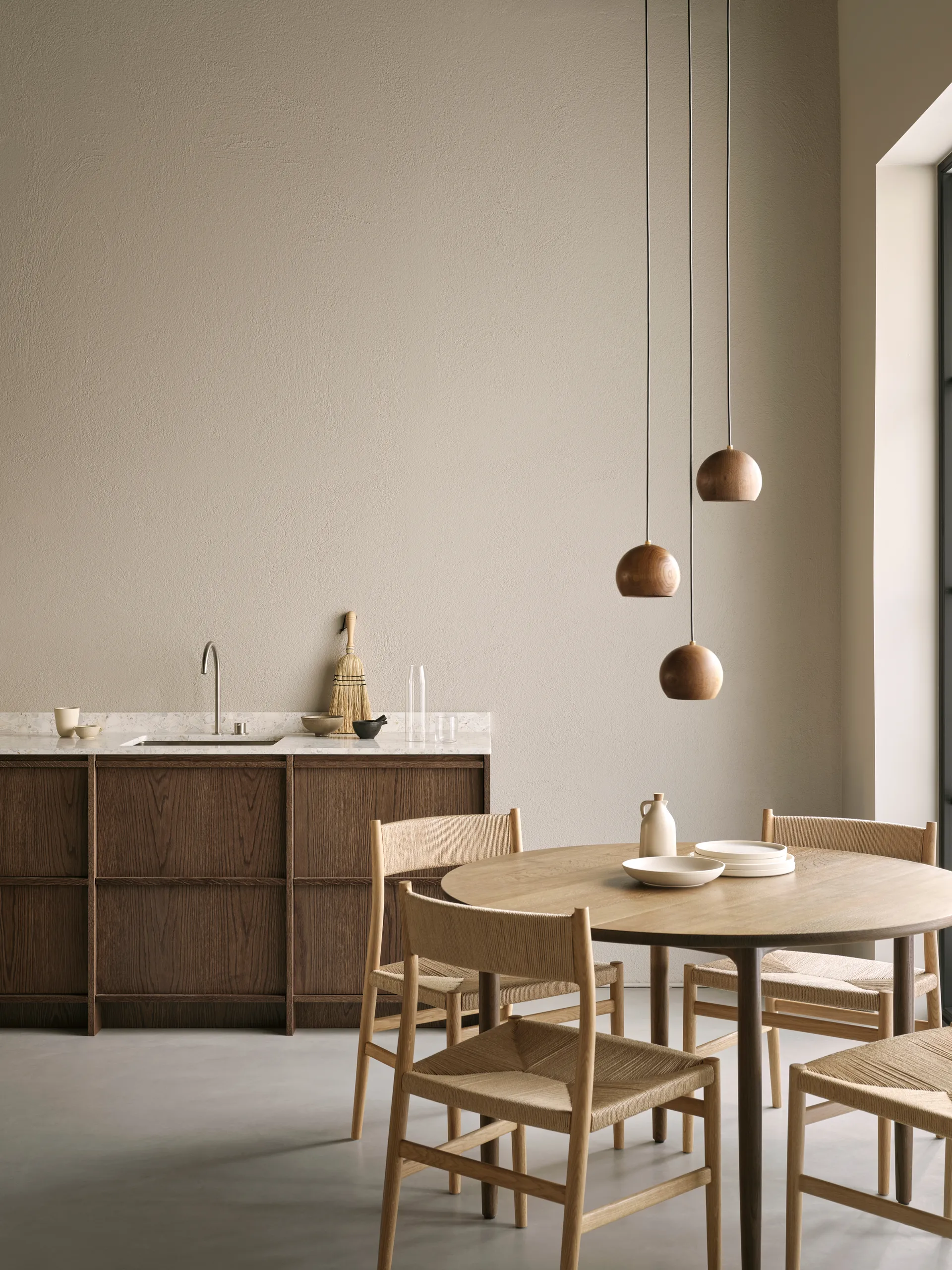 Poltrona Arv assento tecido
, Cordão de papel-carvalho verniz  Brdr. Krüger