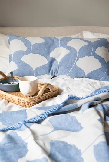 Manta de algodão Ginko 130x170 cm - Blue-white (Índigo) - Brita Sweden
