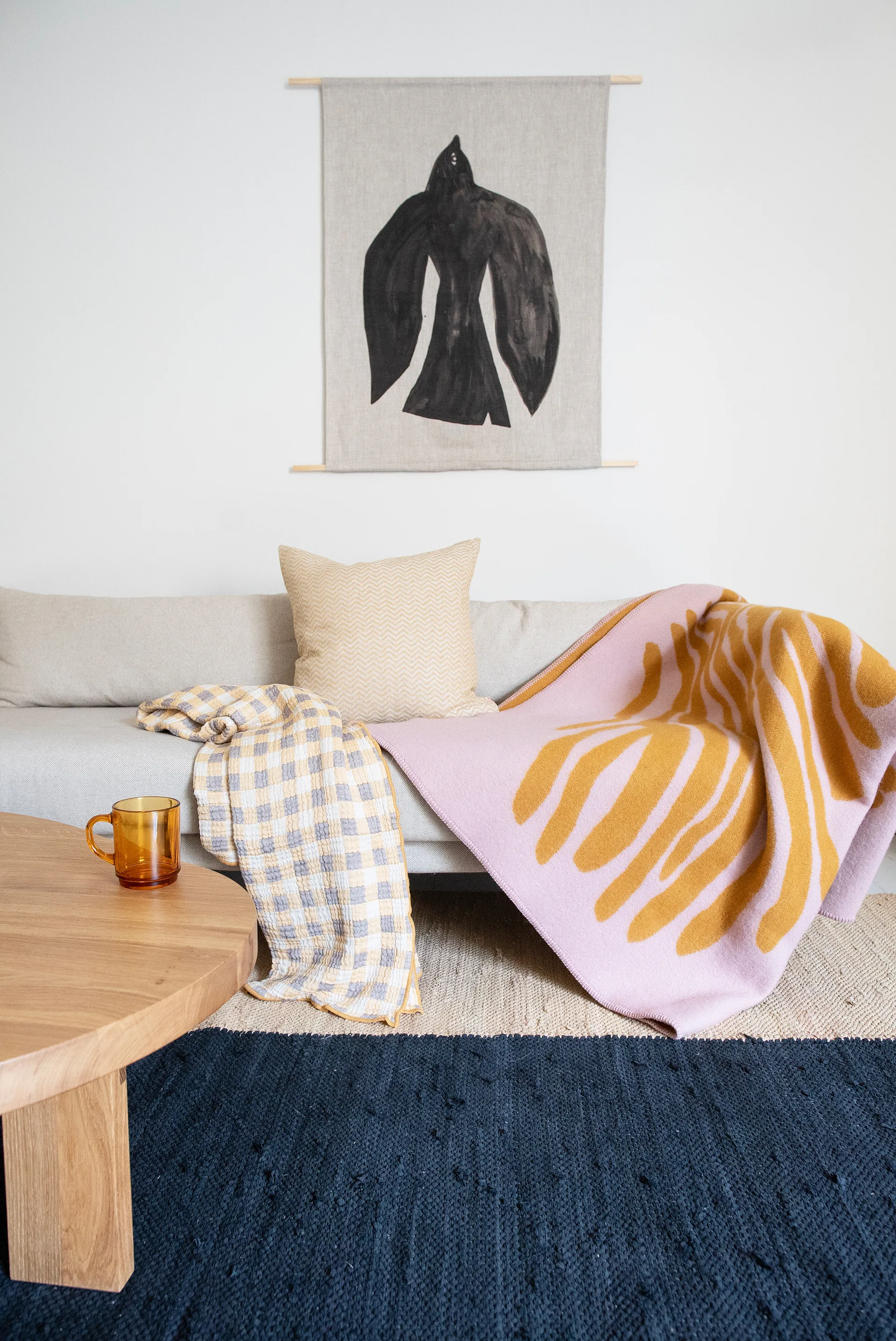 Pine felt, Rosa, 180x130 cm Brita Sweden