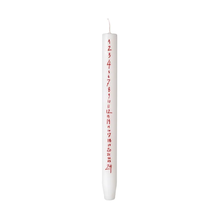 Calendário com números manuscritos - Pure White-Red - Broste Copenhagen