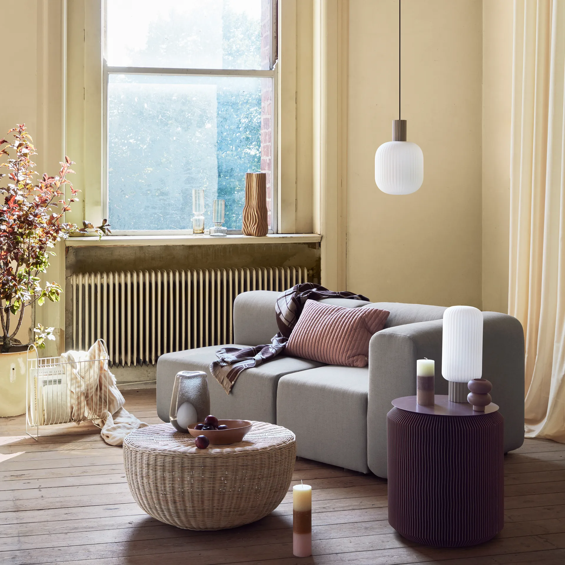 Candeeiro de mesa Lolly, areia-branco-39 cm Broste Copenhagen