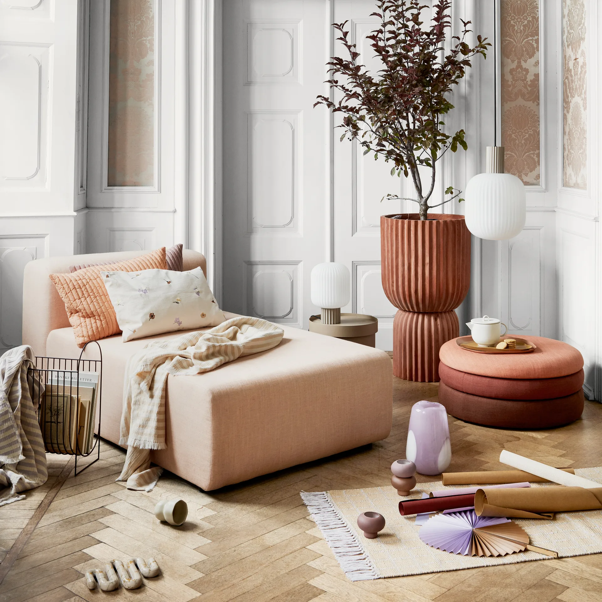 Candeeiro suspenso Lolly, areia-branco-Ø27 cm Broste Copenhagen