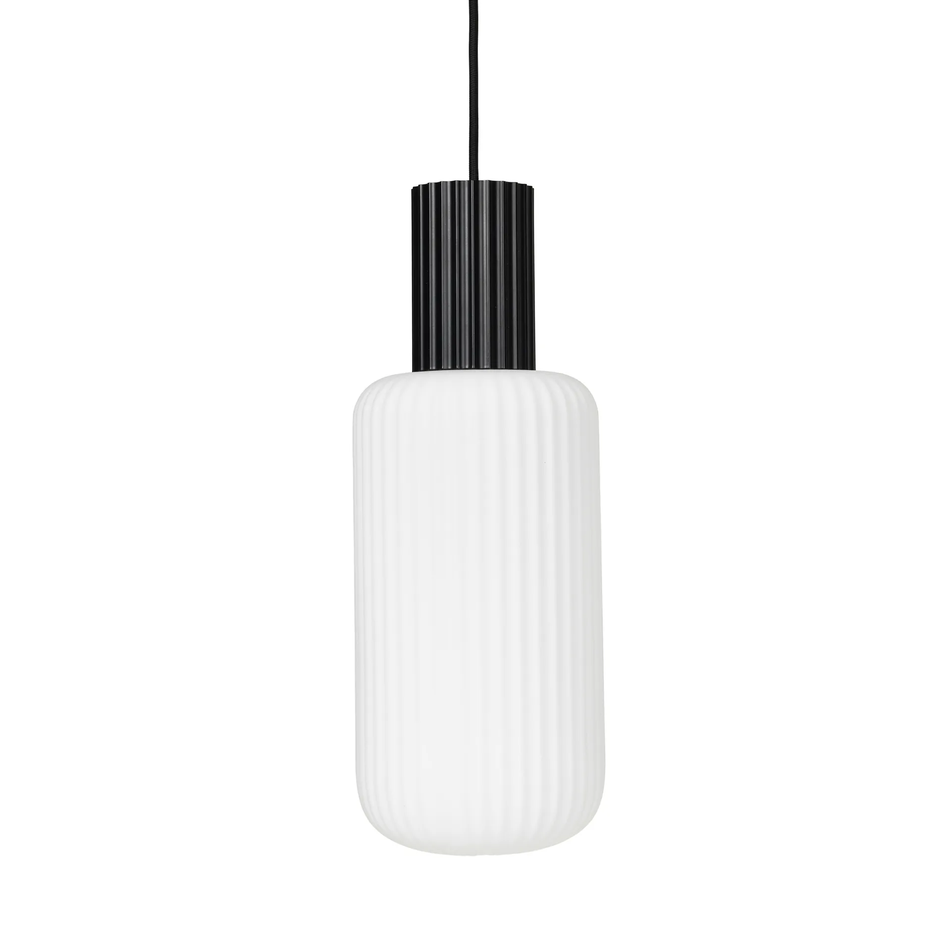 Candeeiro suspenso Lolly, preto e branco-Ø16 cm Broste Copenhagen
