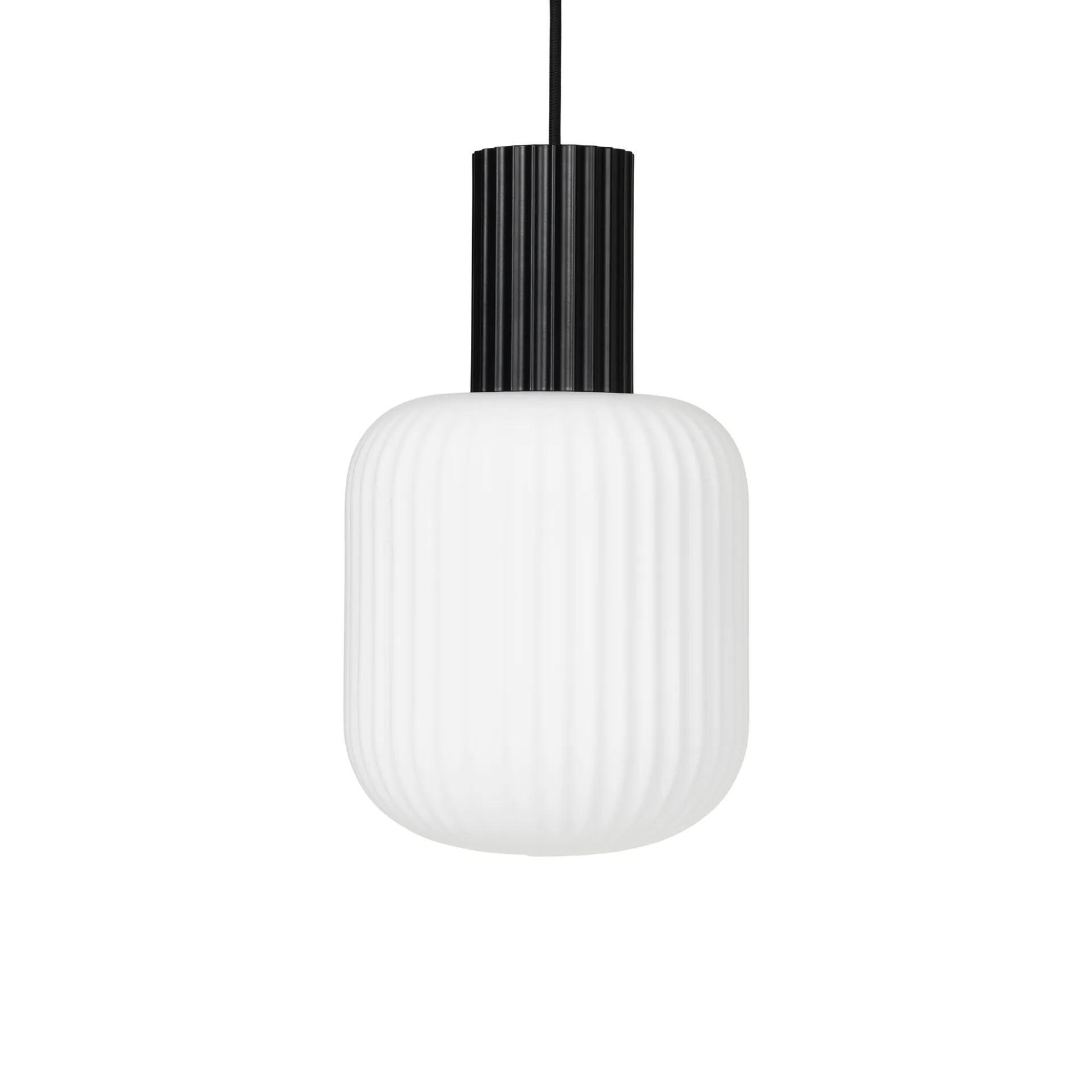 Candeeiro suspenso Lolly, preto e branco-Ø20 cm Broste Copenhagen
