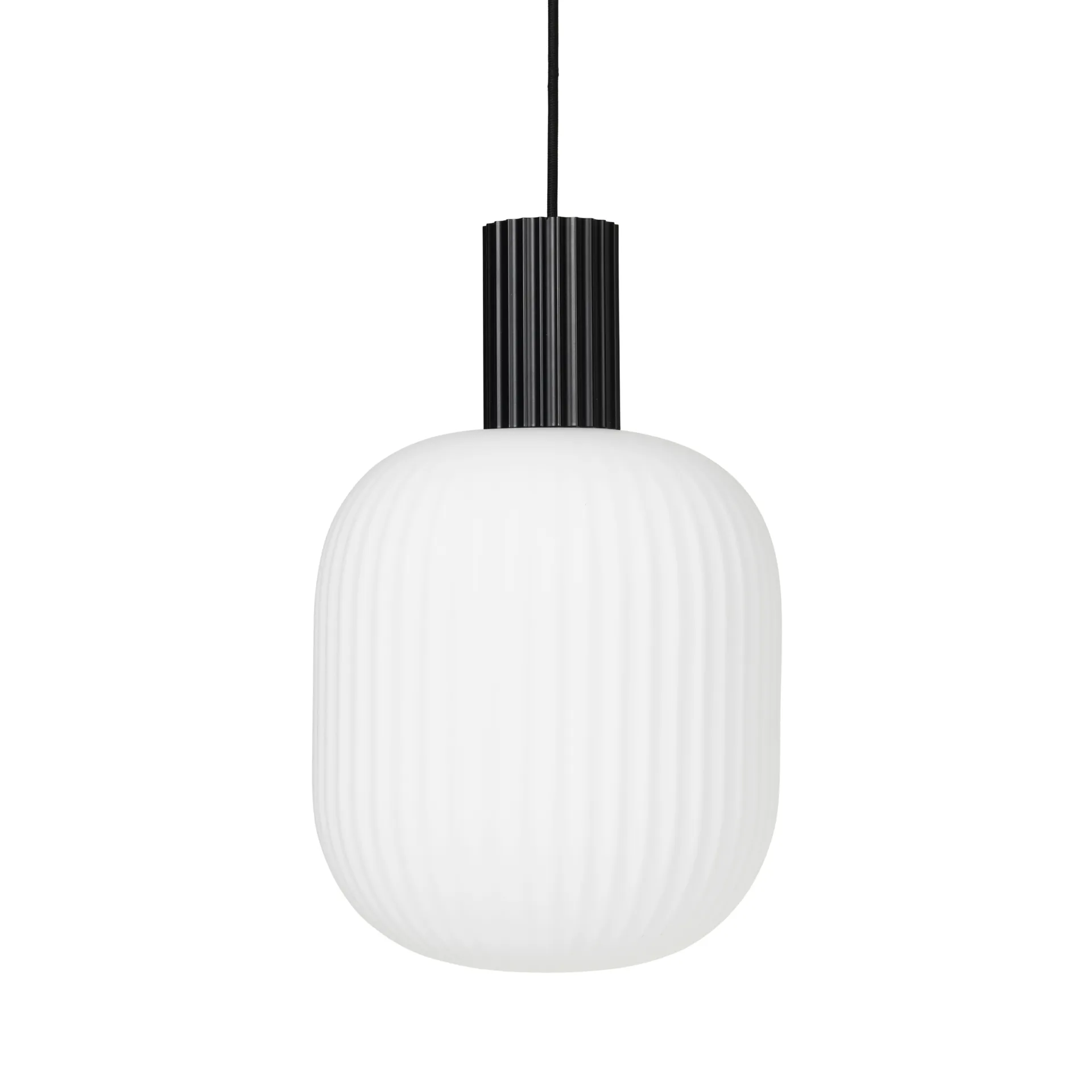 Candeeiro suspenso Lolly, preto e branco-Ø27 cm Broste Copenhagen