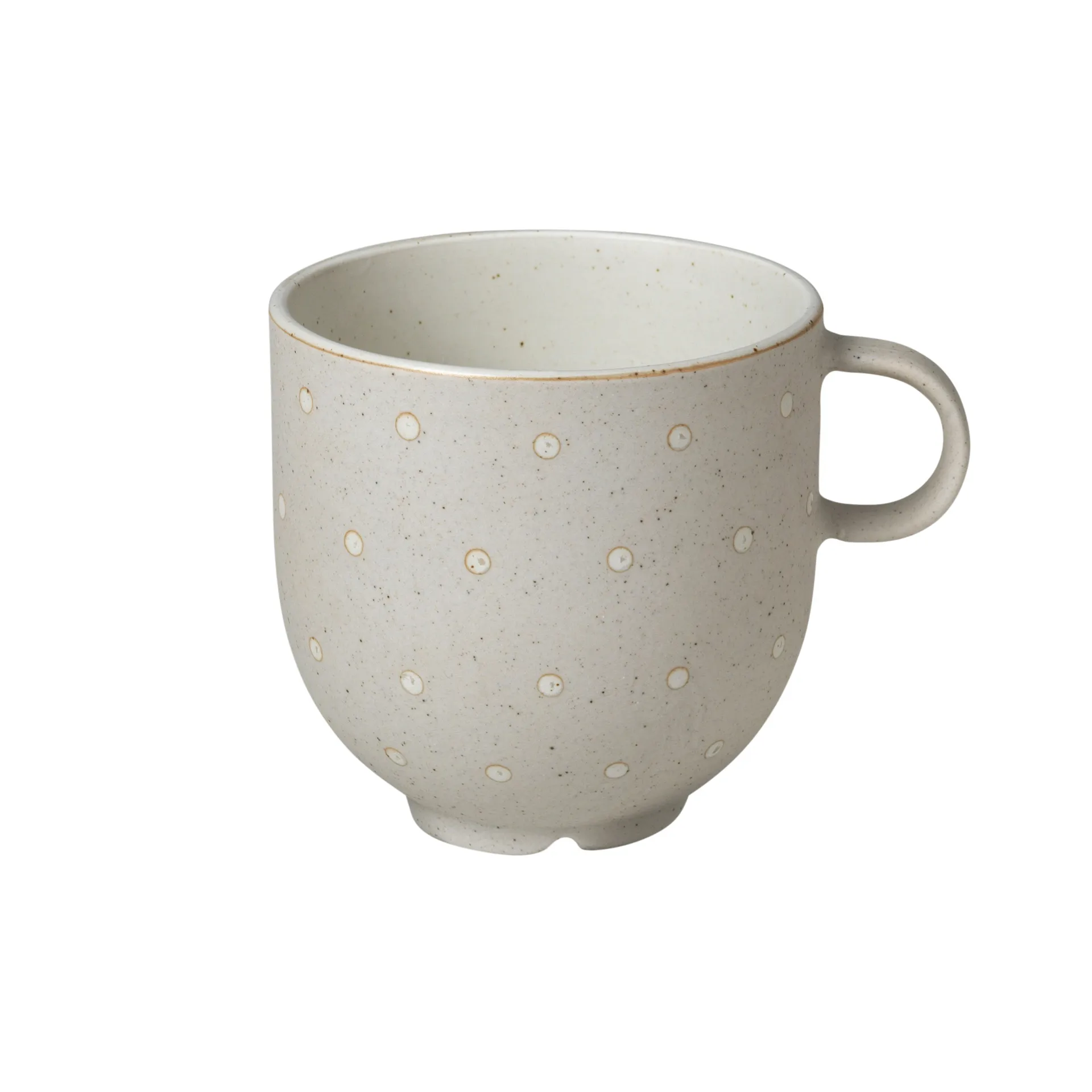 Caneca com asa Eli 20 cl, matte soft light grey dots Broste Copenhagen
