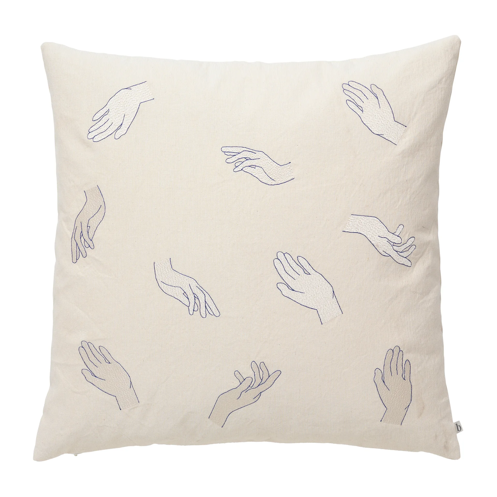 Capa de almofada Touch 50x50 cm, Intense blue-off white Broste Copenhagen