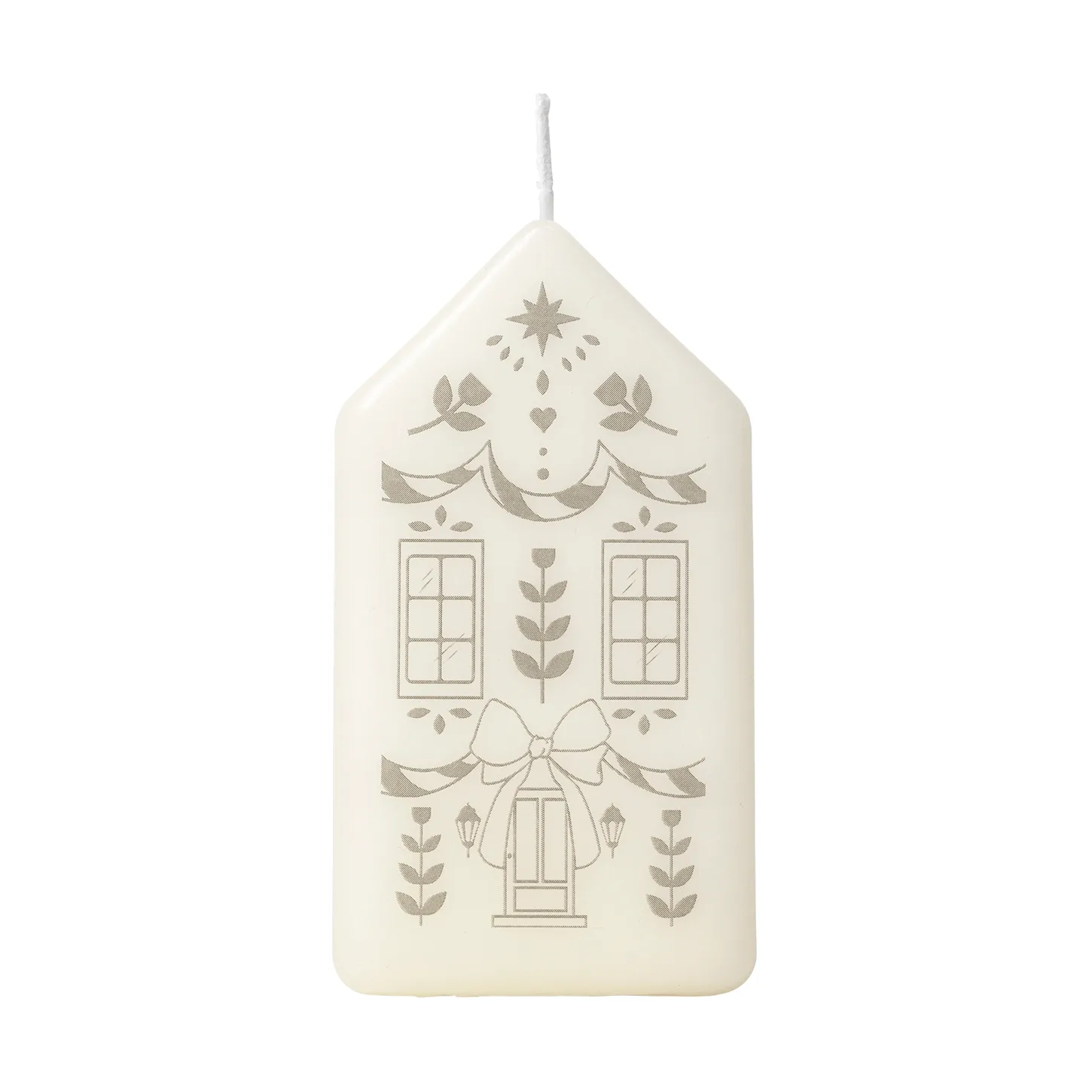 Casa vela cilíndrica, White-Silver Broste Copenhagen