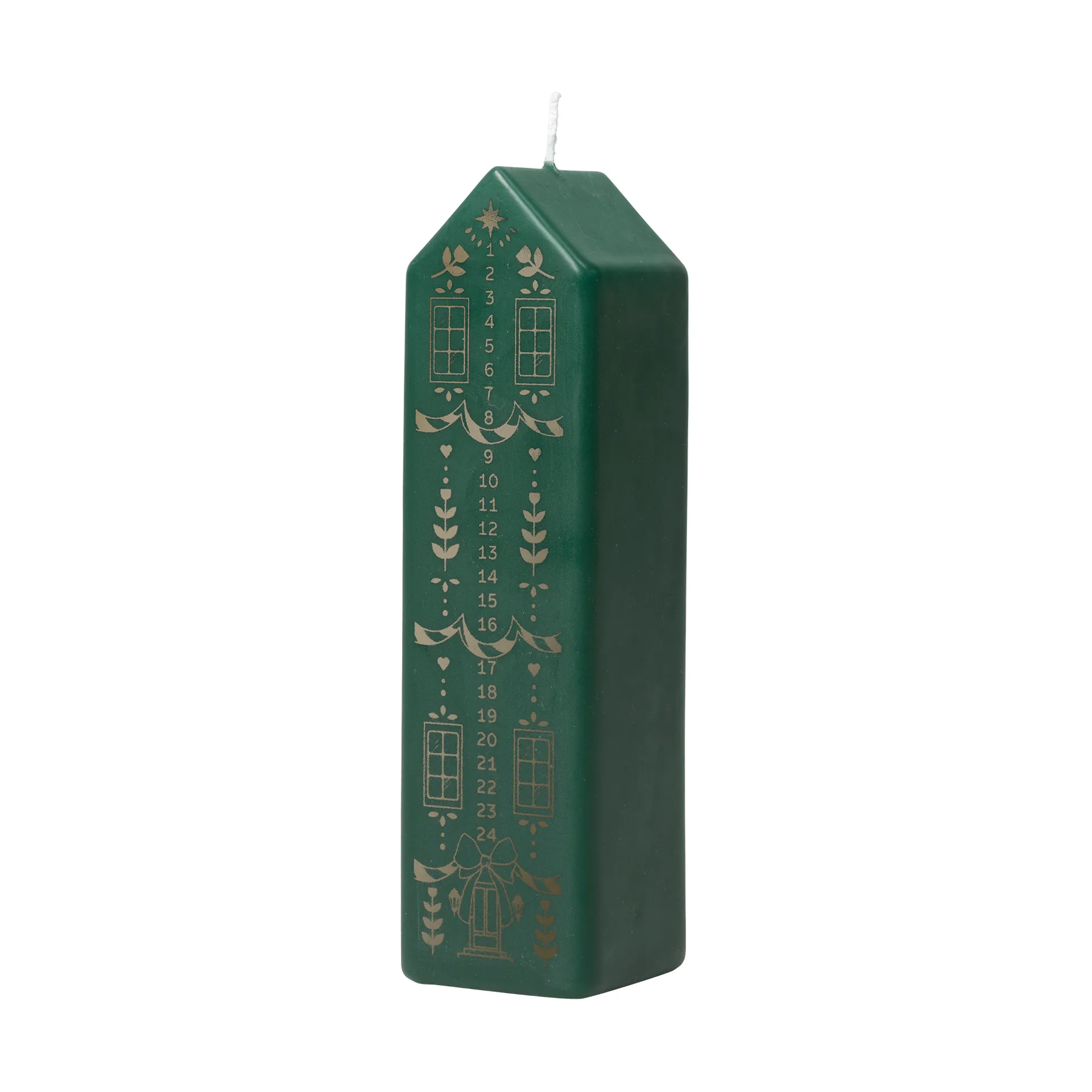 Casa vela de calendário, Dark Green-Gold Broste Copenhagen