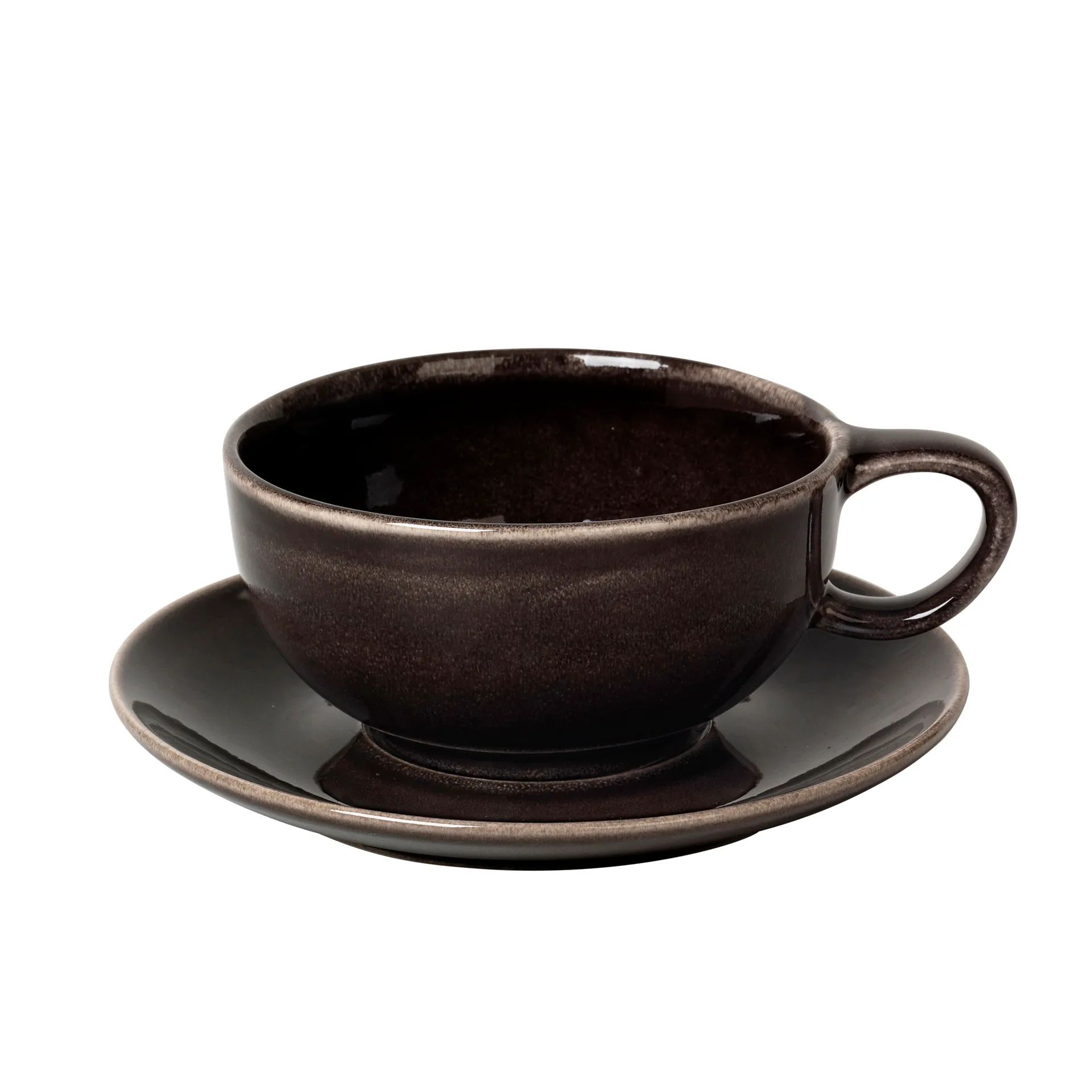 Chávena de chá e pires Nordic Coal , 5,8 cm Broste Copenhagen