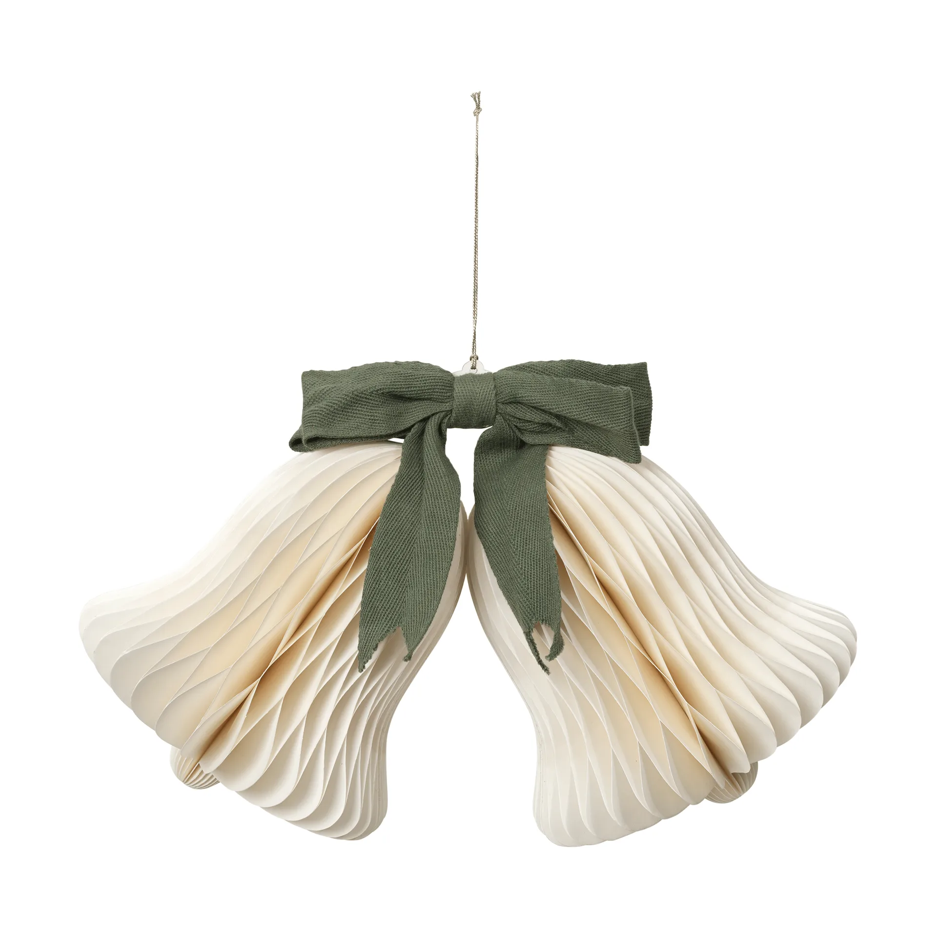 Chime sino pendente de Natal, Off White-Grape Leaf Green Broste Copenhagen