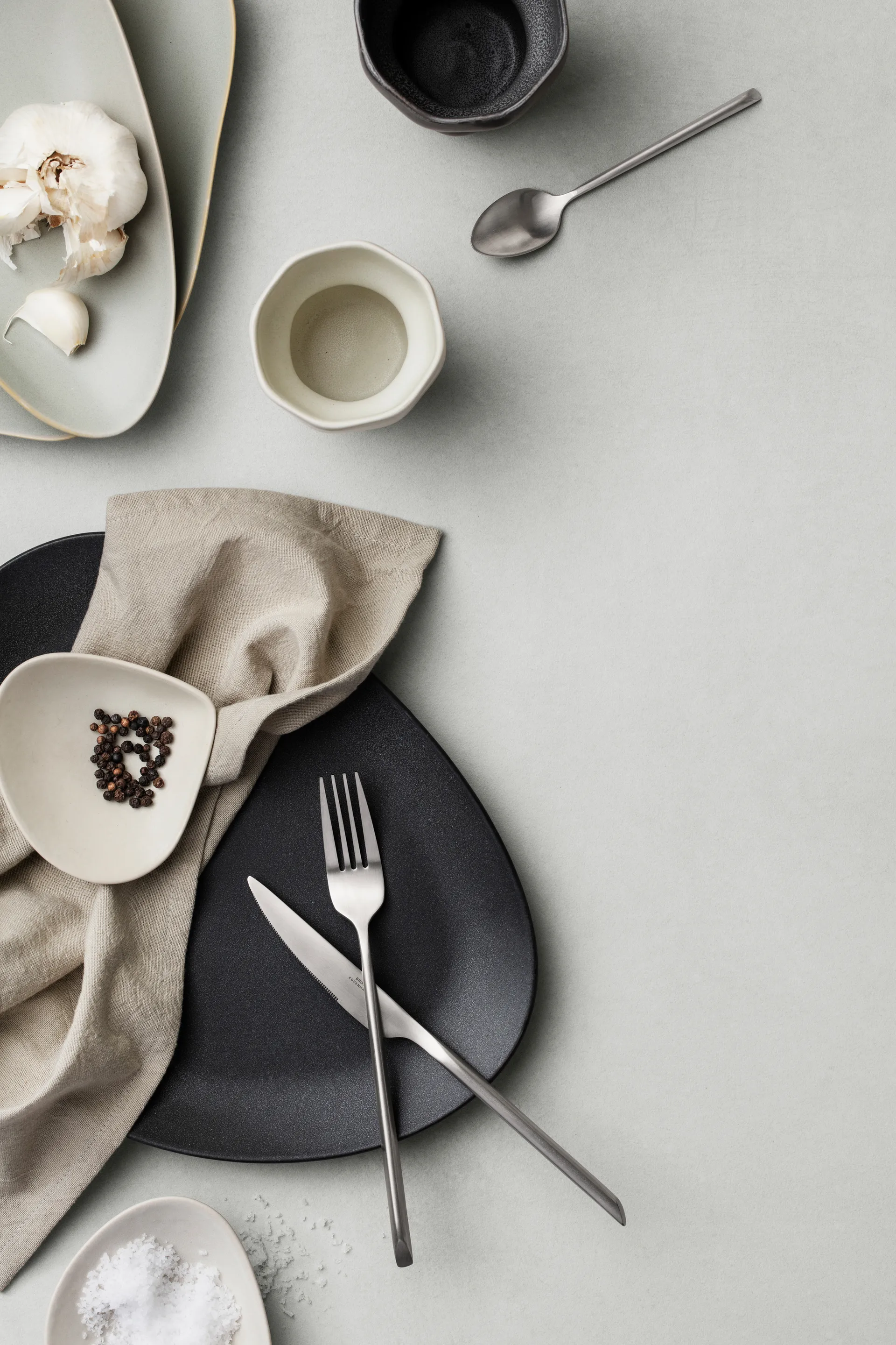Colher de chá Sletten, Full satin forged Broste Copenhagen