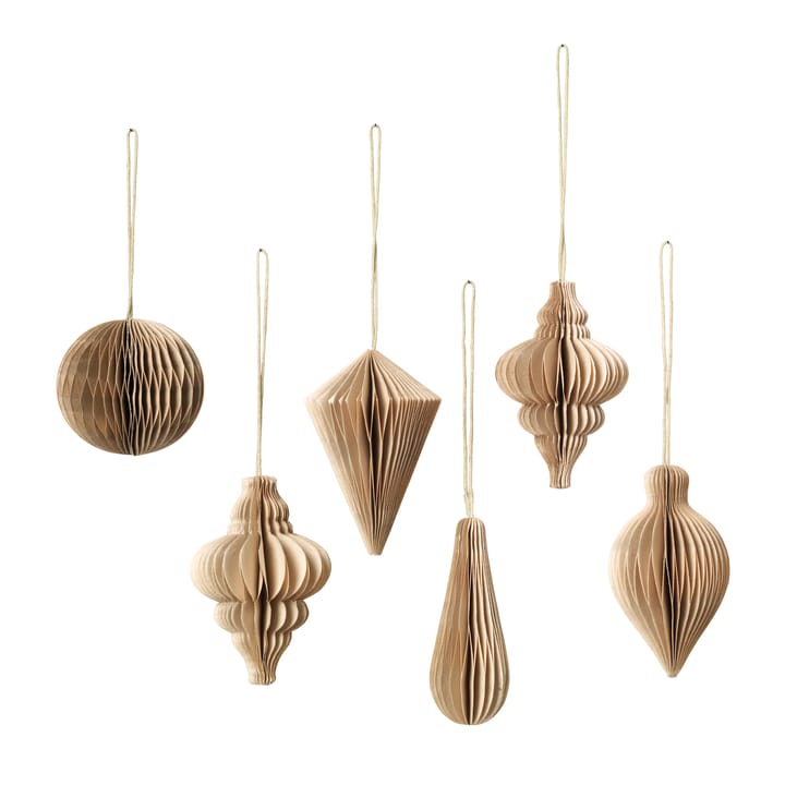 Decoração de Natal mix 6 unidades - Castanho Natural - Broste Copenhagen