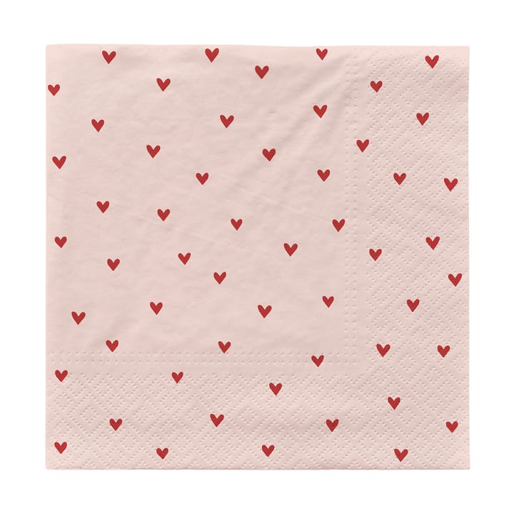 Dolly guardanapos de papel 33x33 cm 20 unidades - Rosa suave-vermelho - Broste Copenhagen
