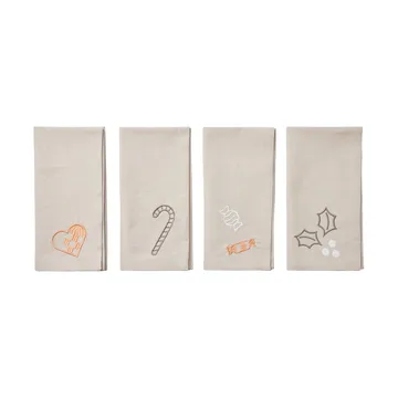 Guardanapo de pano Fryd 45x45 cm 4 unidades  - Cinzento quente-bege - Broste Copenhagen