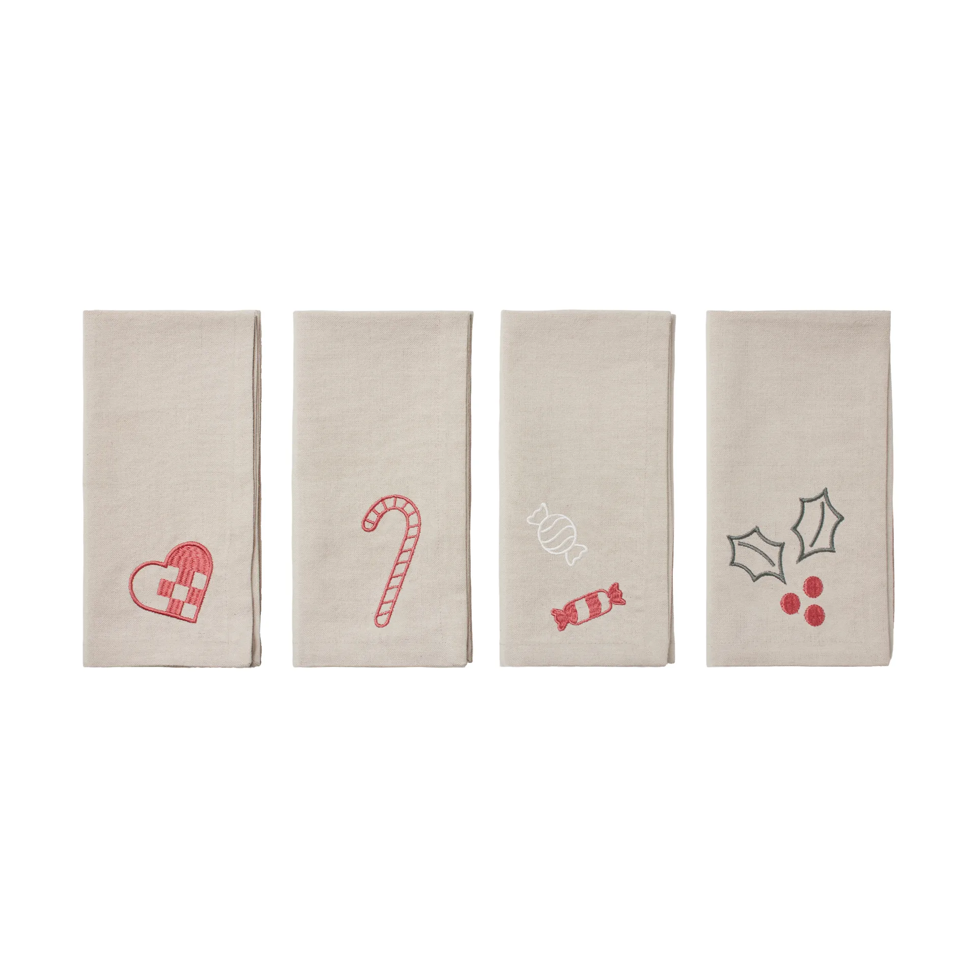 Guardanapo de pano Fryd 45x45 cm 4 unidades , Cinzento quente-vermelho Broste Copenhagen