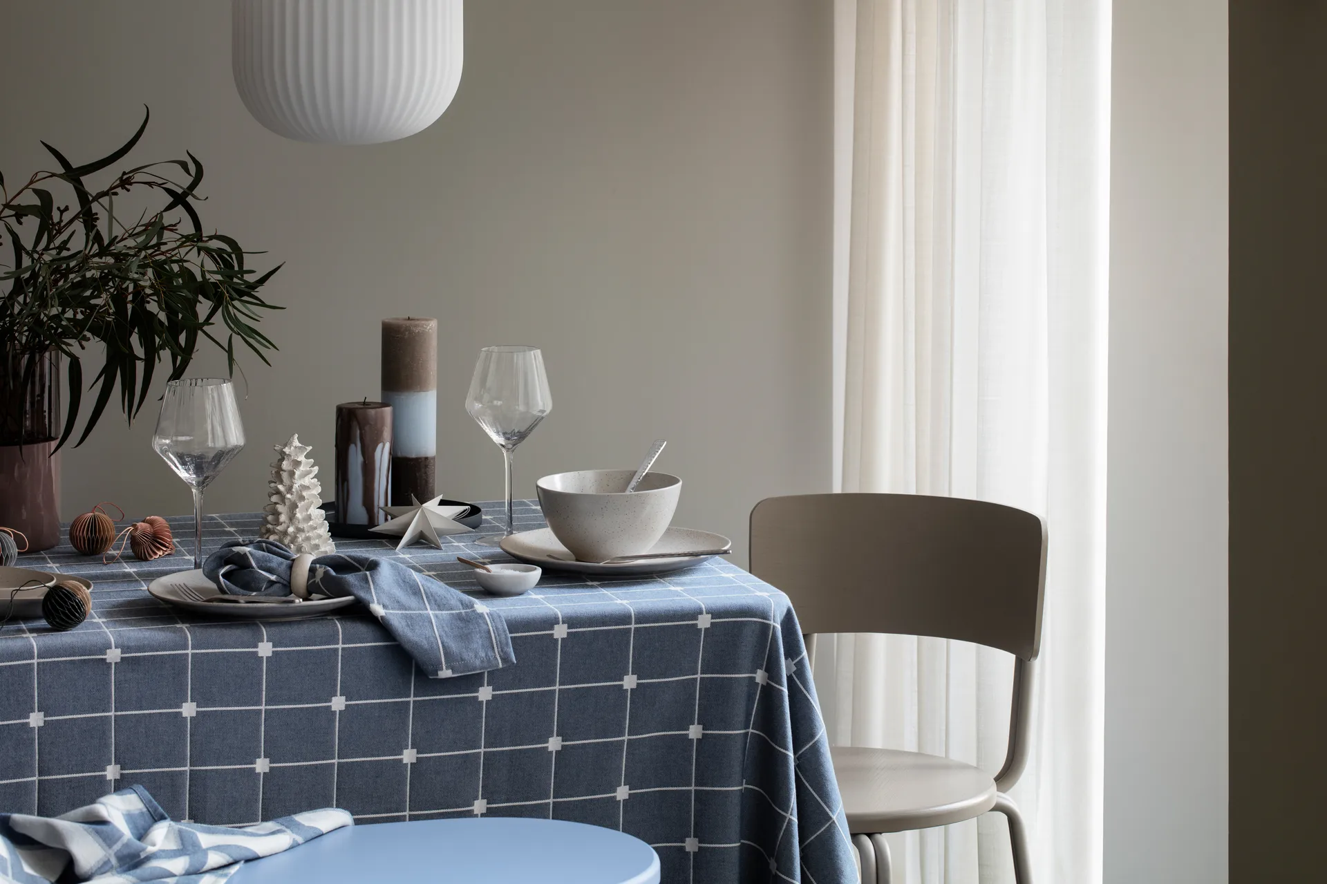 Guardanapo de tecido Tila 45x45 cm, Maritime blue-off white Broste Copenhagen