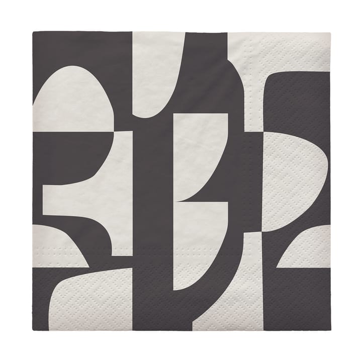 Guardanapo Lara 33x33 cm 20 unid., Black-off white Broste Copenhagen