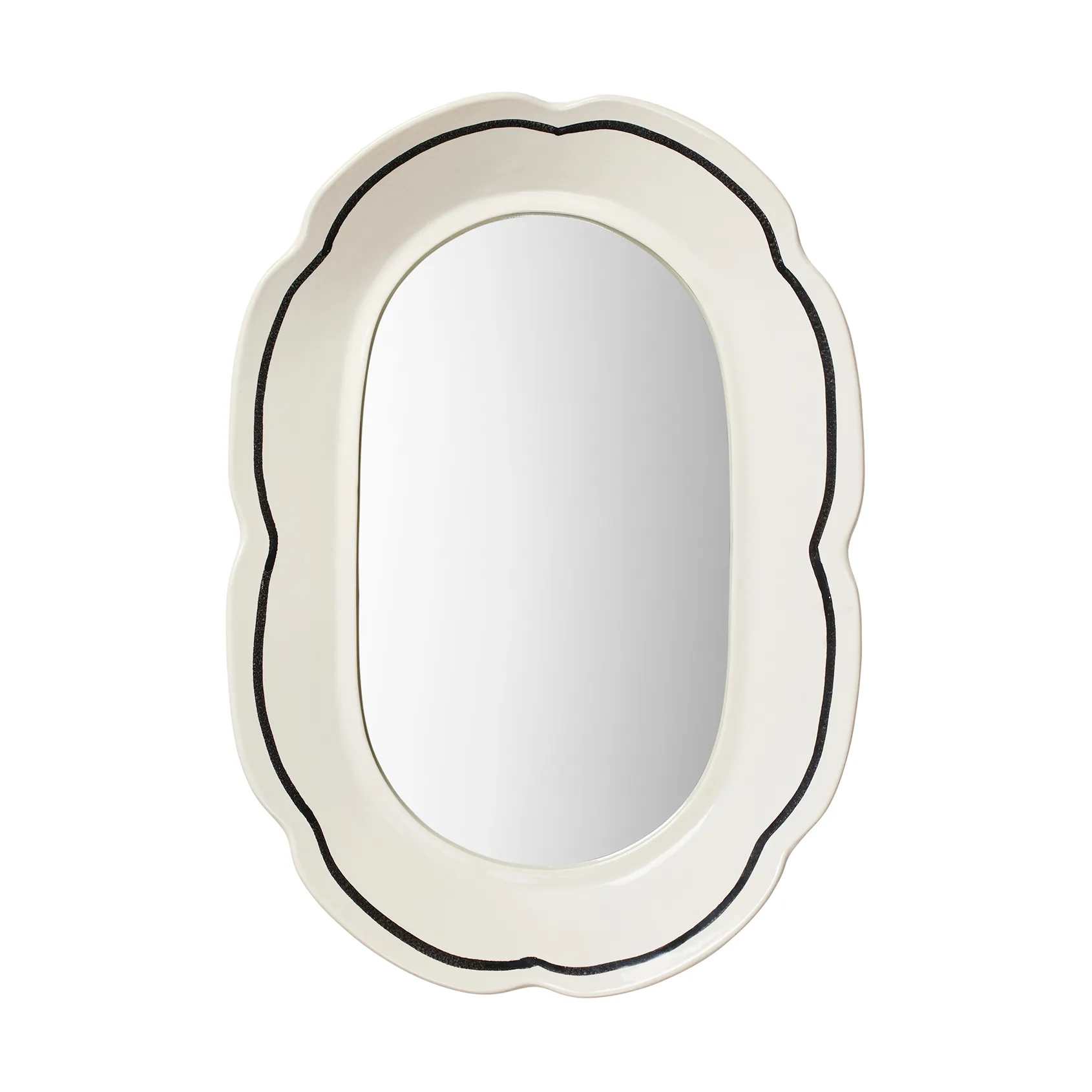 Hilma espelho 30x45 cm, Branco sujo-preto Broste Copenhagen