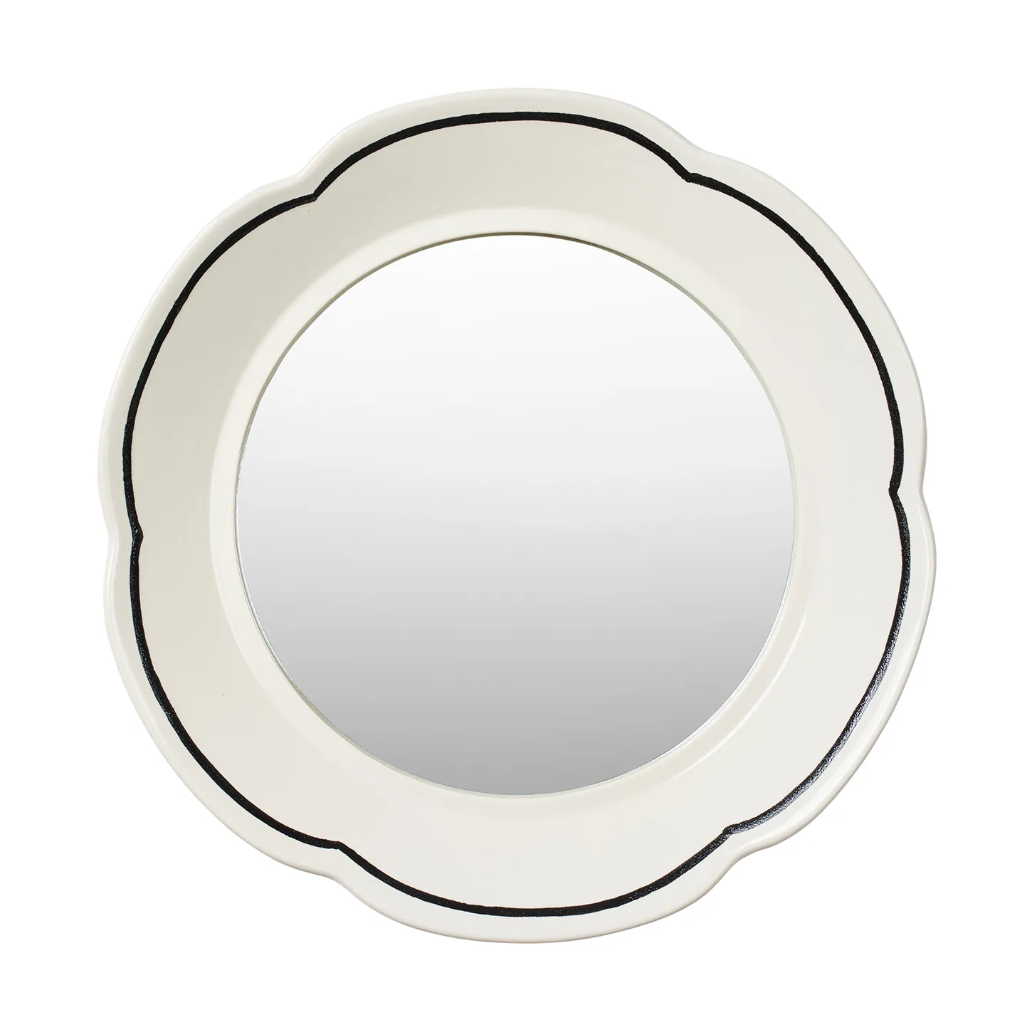 Hilma espelho Ø36 cm, Branco sujo-preto Broste Copenhagen