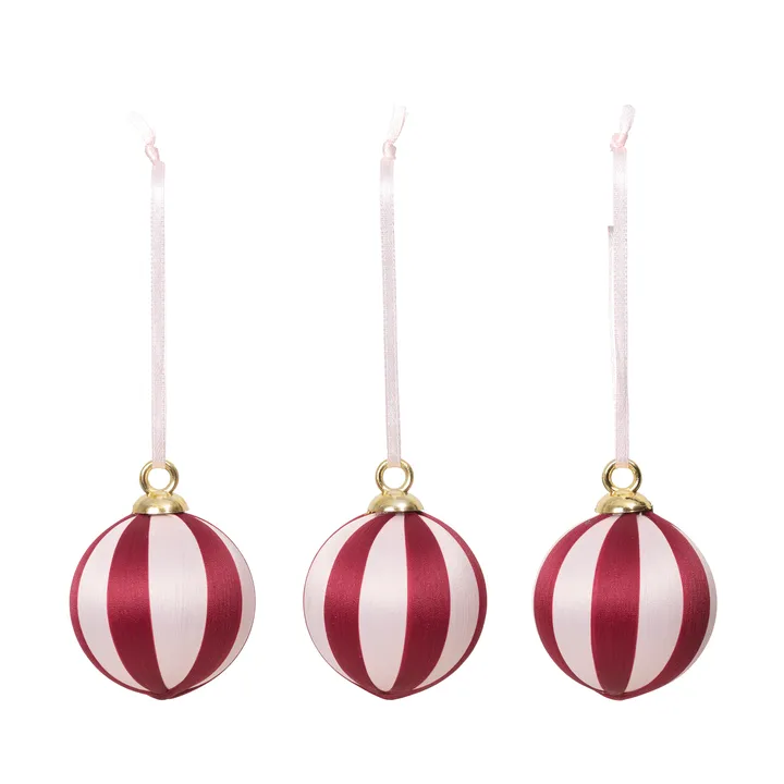 Joy bola de Natal - Deep Red-Soft Pink - Broste Copenhagen