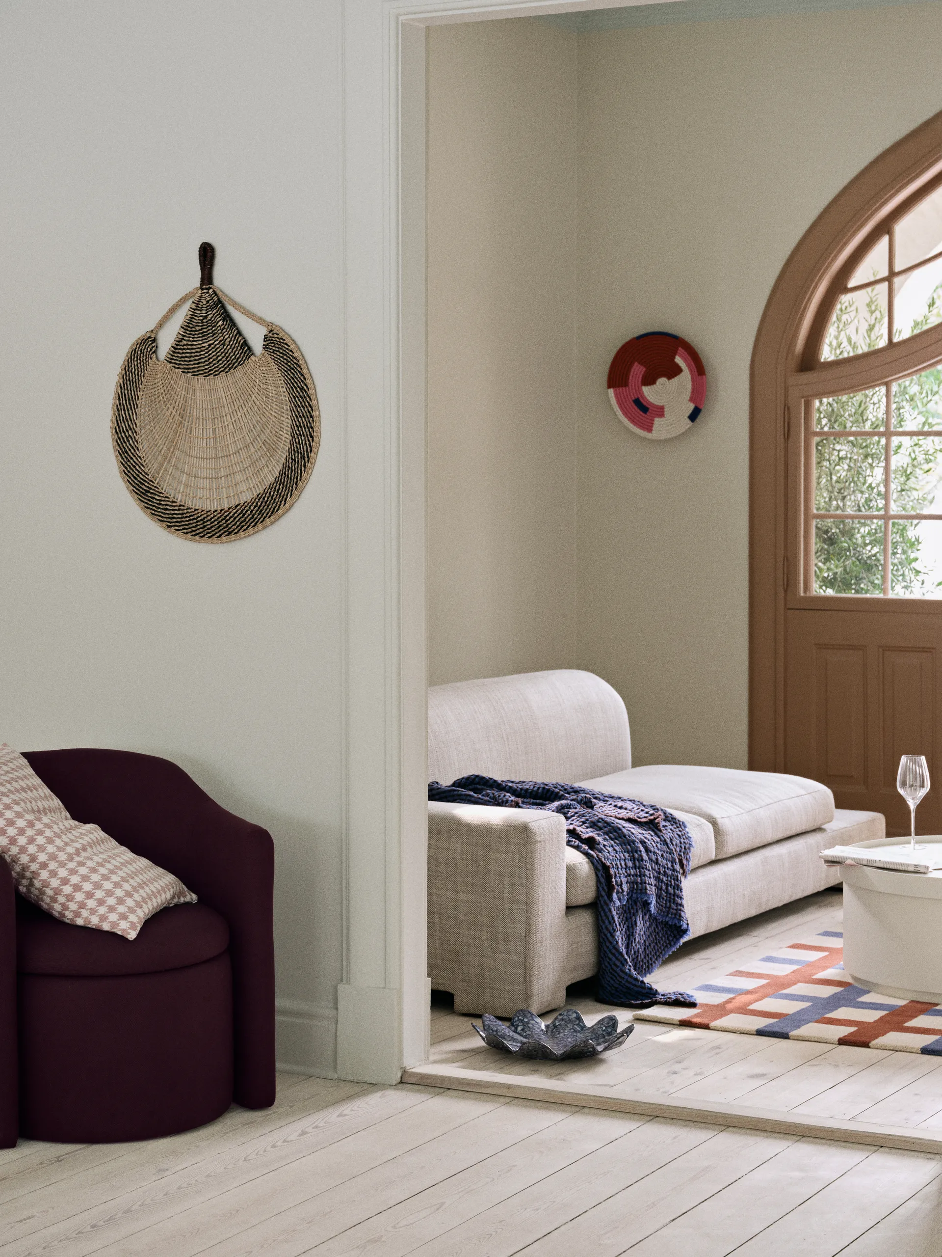 Lilja pires decorativo Ø38 cm, Azul intenso-branco Broste Copenhagen