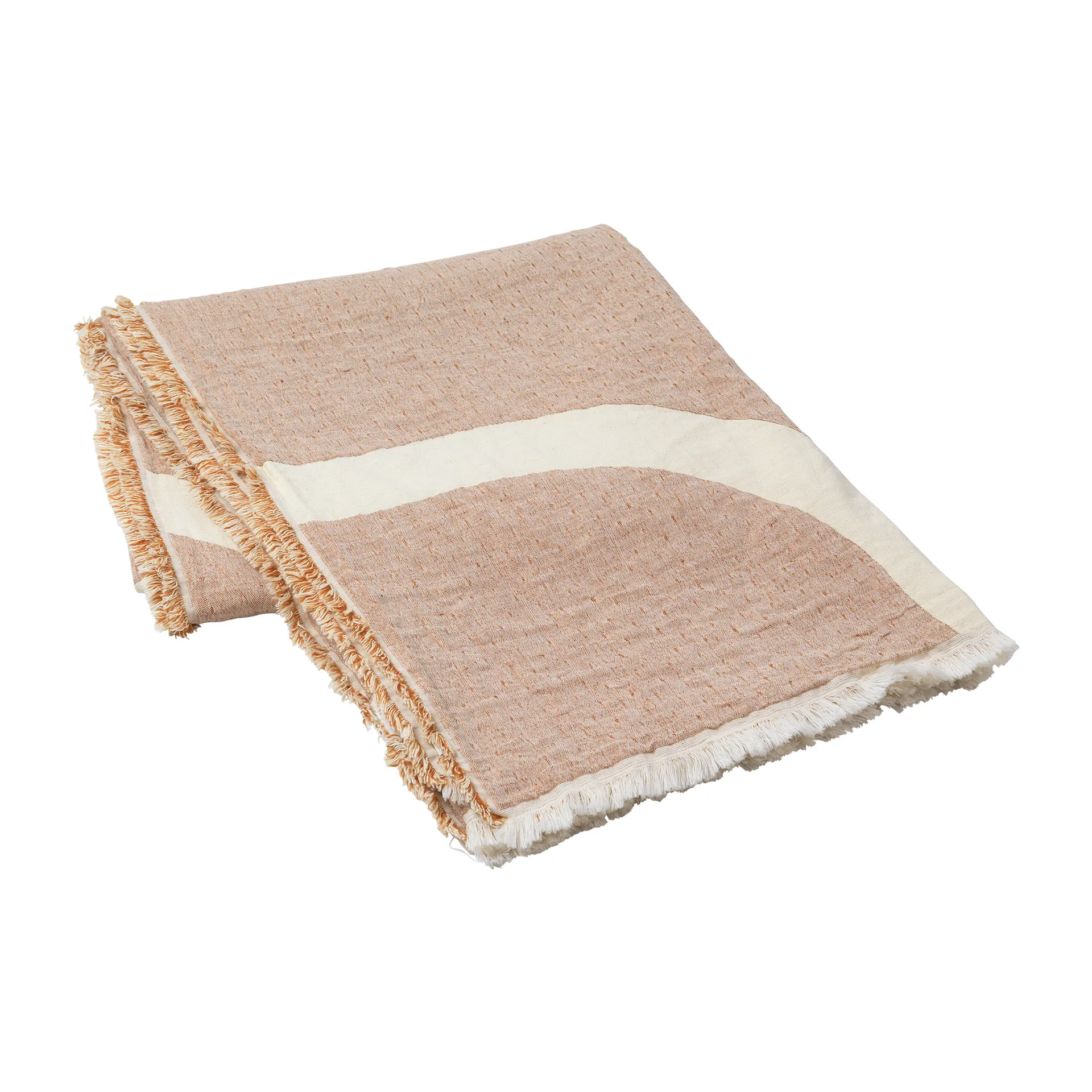 Manta Tide algodão-linho 130x180 cm, Caramel brown Broste Copenhagen