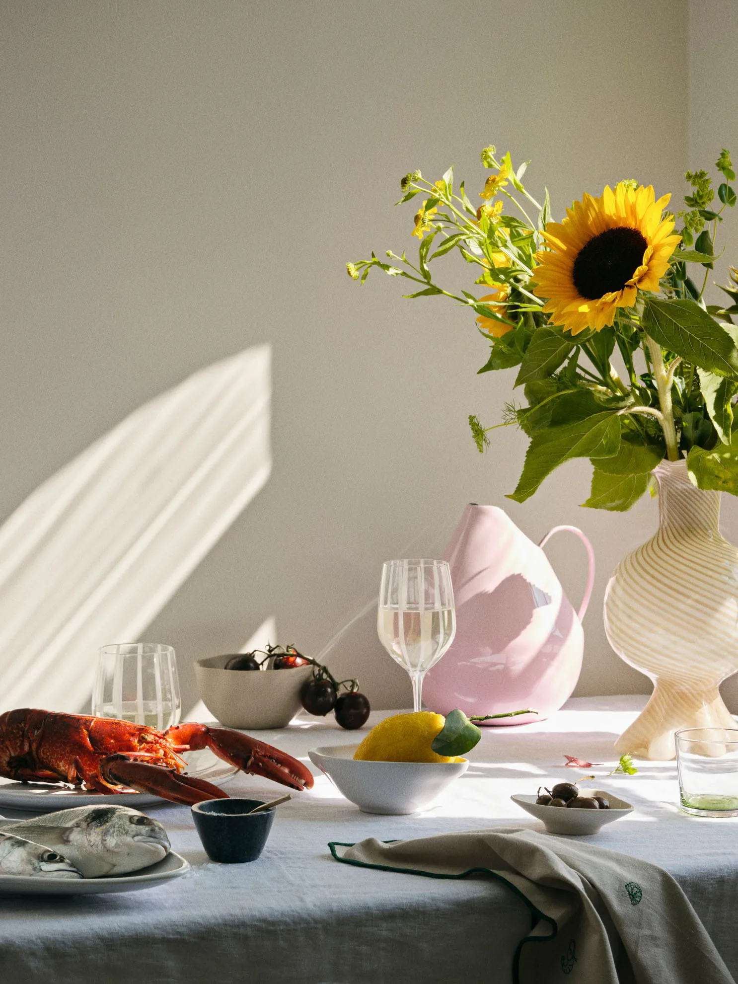 Mella vaso 30 cm, Taupe sand-off white Broste Copenhagen