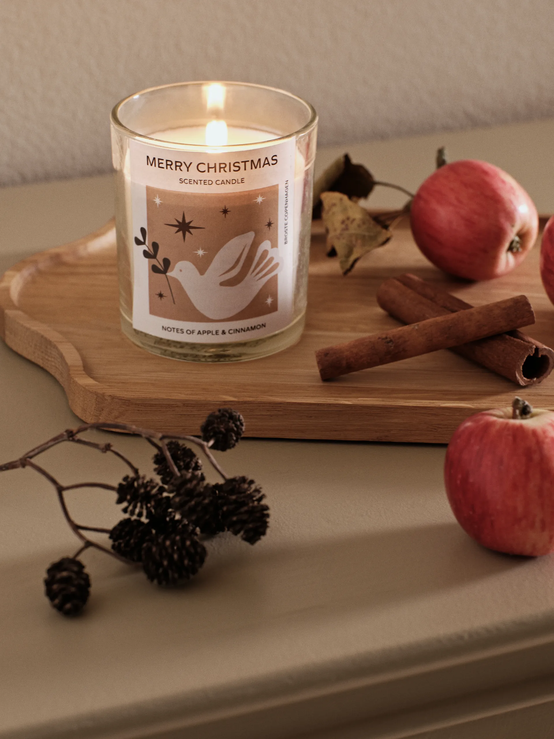 Merry Christmas vela perfumada 32 t, Branco Broste Copenhagen