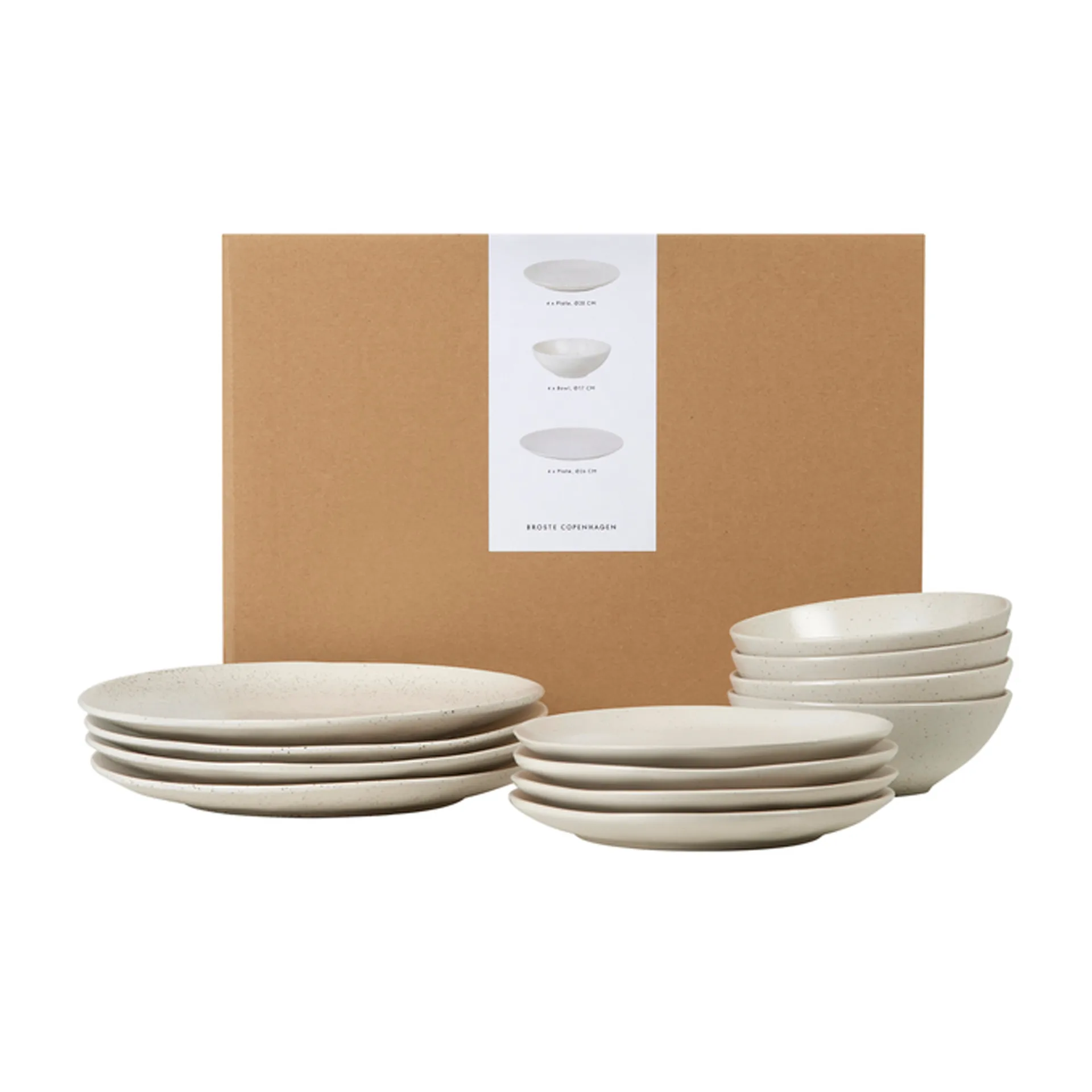Nordic Vanilla dinner service definir, 12 peças Broste Copenhagen
