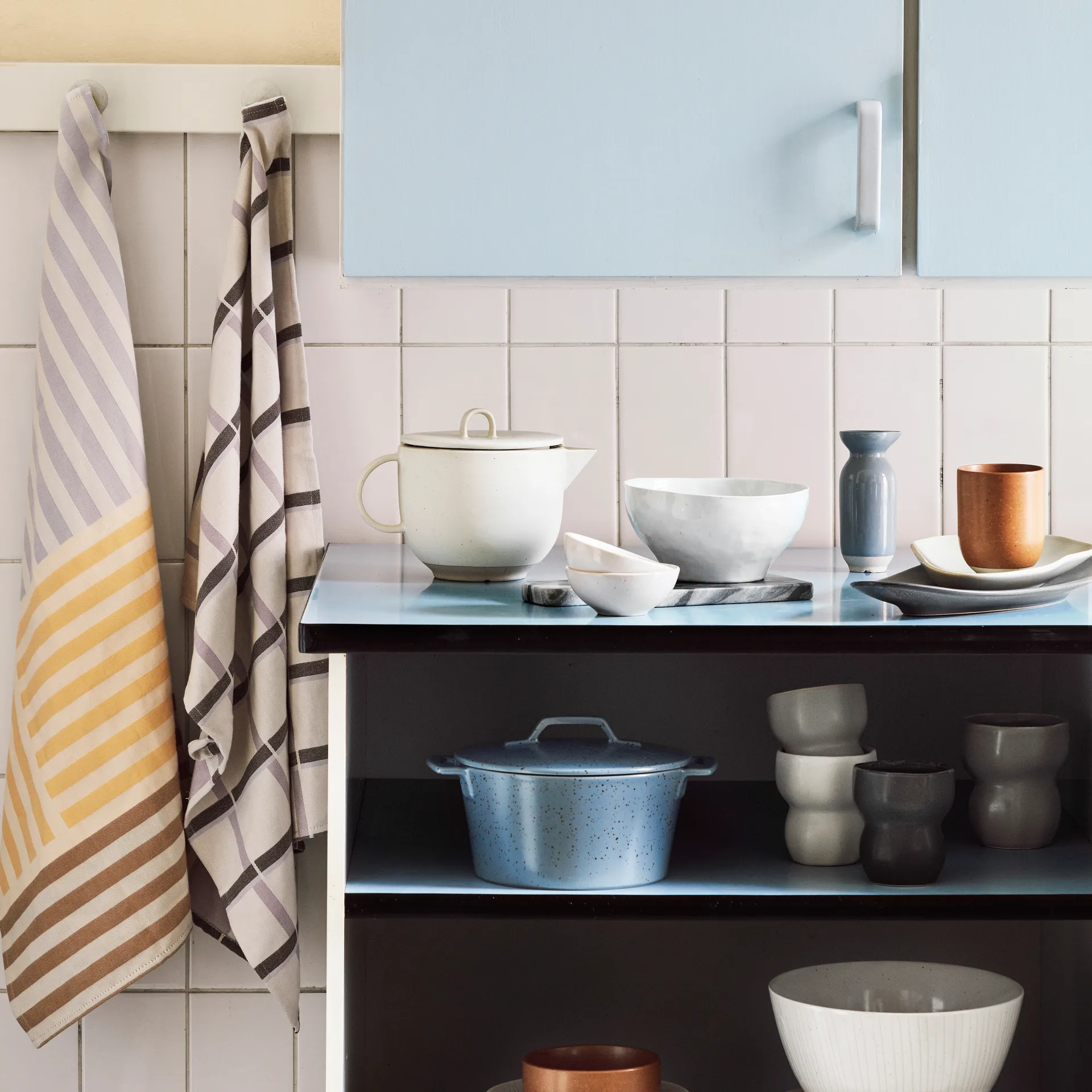 Pano de cozinha Zappa, conjunto de 2, rainy day-orchid hush-puce Broste Copenhagen