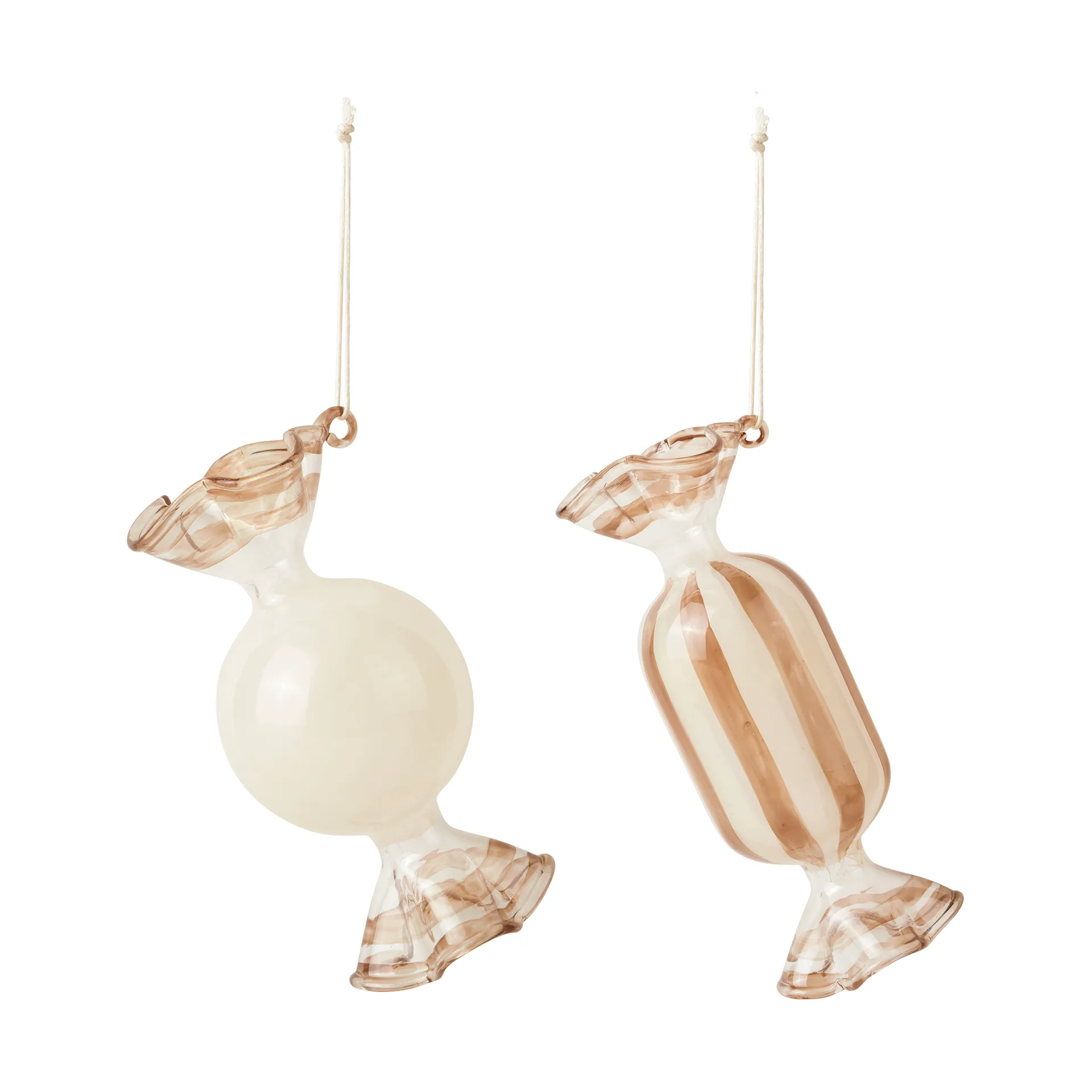 Pingente de vidro Árvore de Natal Candy 2 Peças , Creme Broste Copenhagen