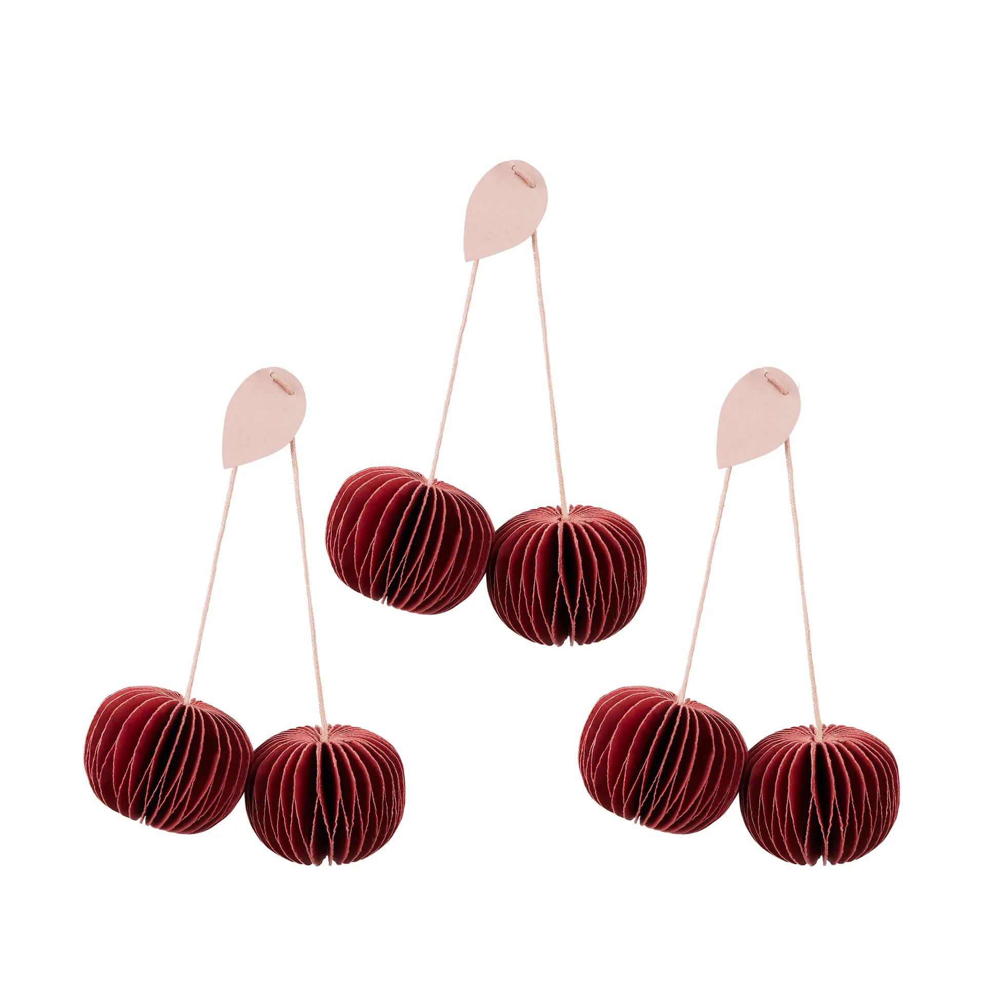 Pingente decorativo Cherry 3 peças , Vermelho Pompeian  Broste Copenhagen