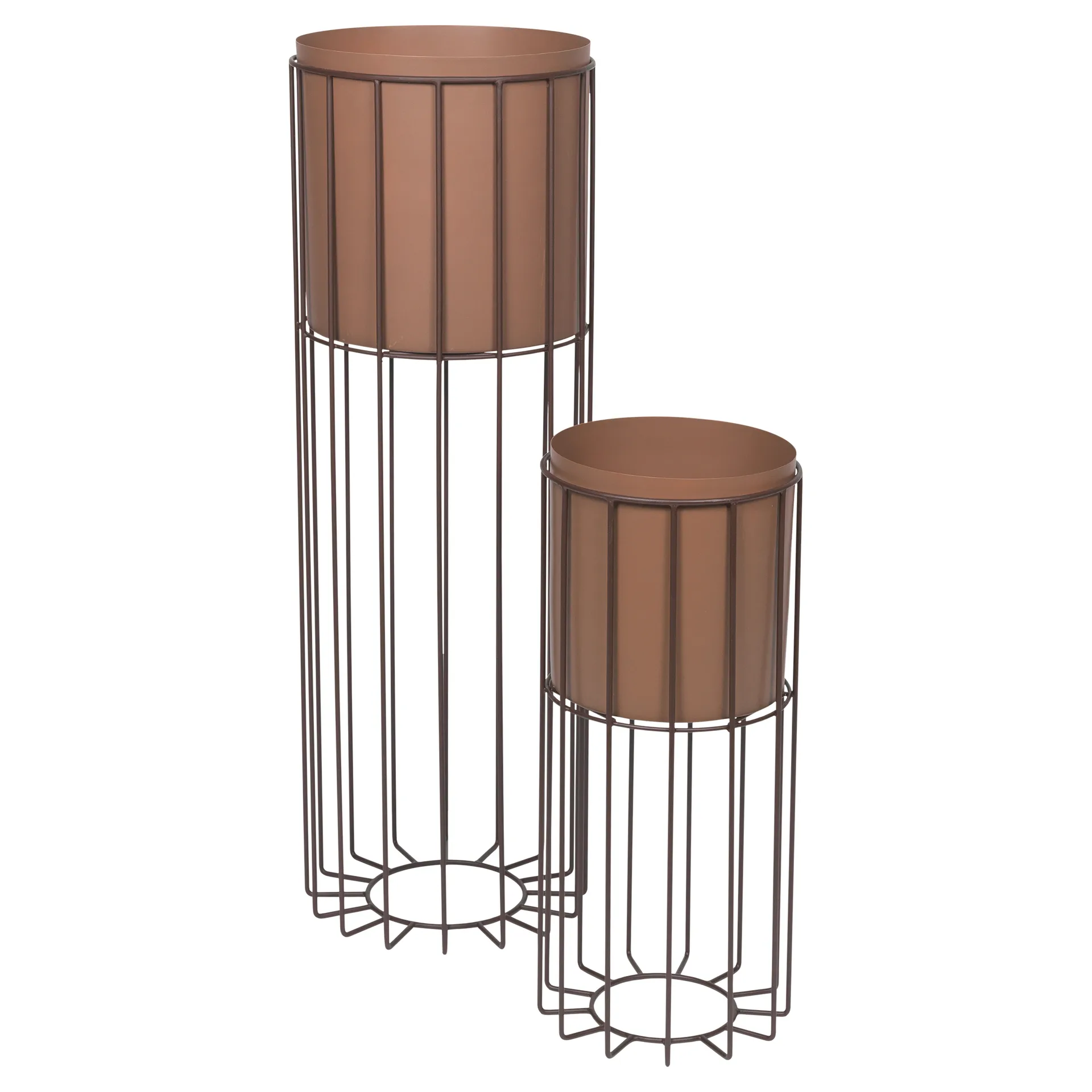 Pote de flores com suporte Fenja, 2 partes, Ø25 cm, rustic brown Broste Copenhagen