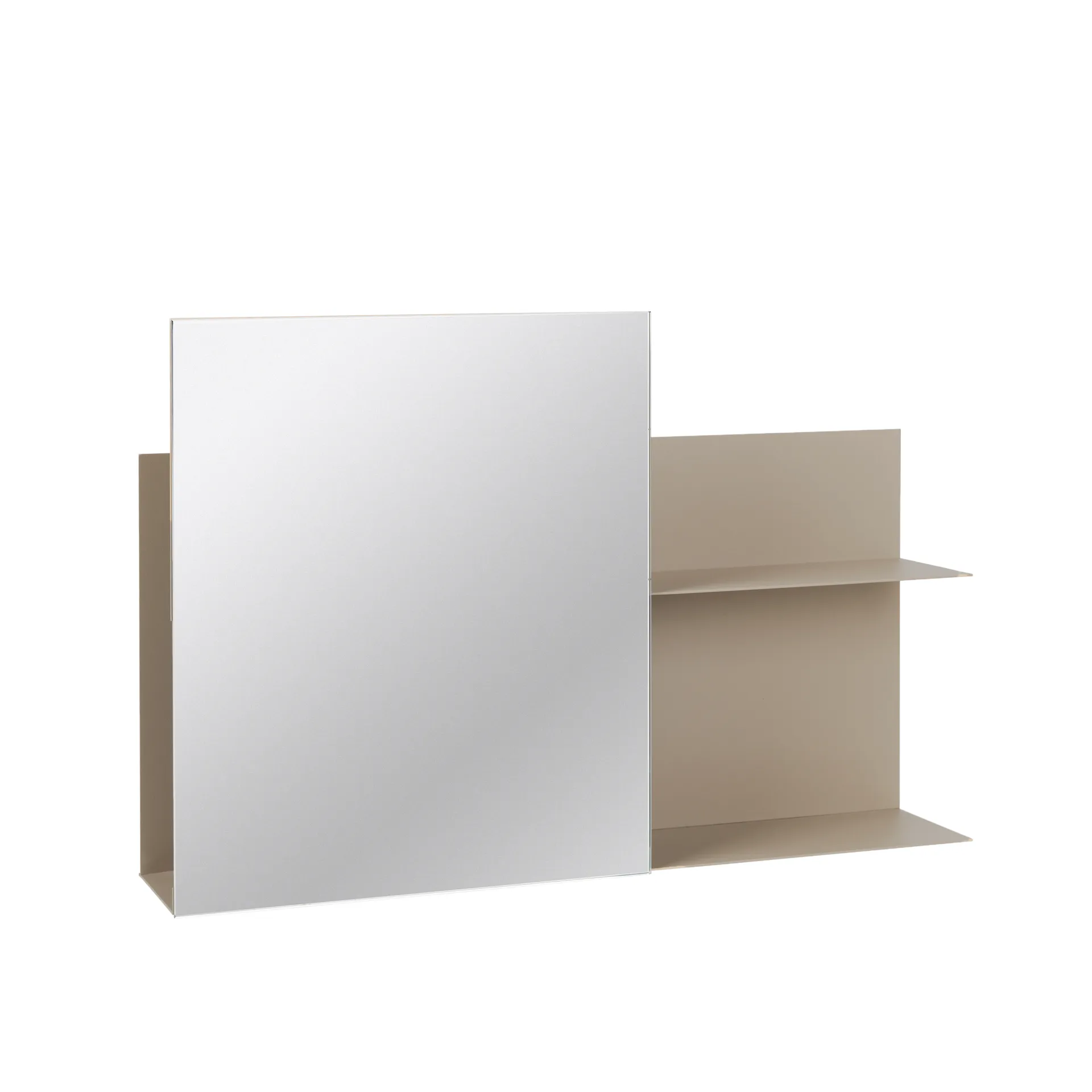 Prateleira de parede com espelho Svante, Jern beige Broste Copenhagen