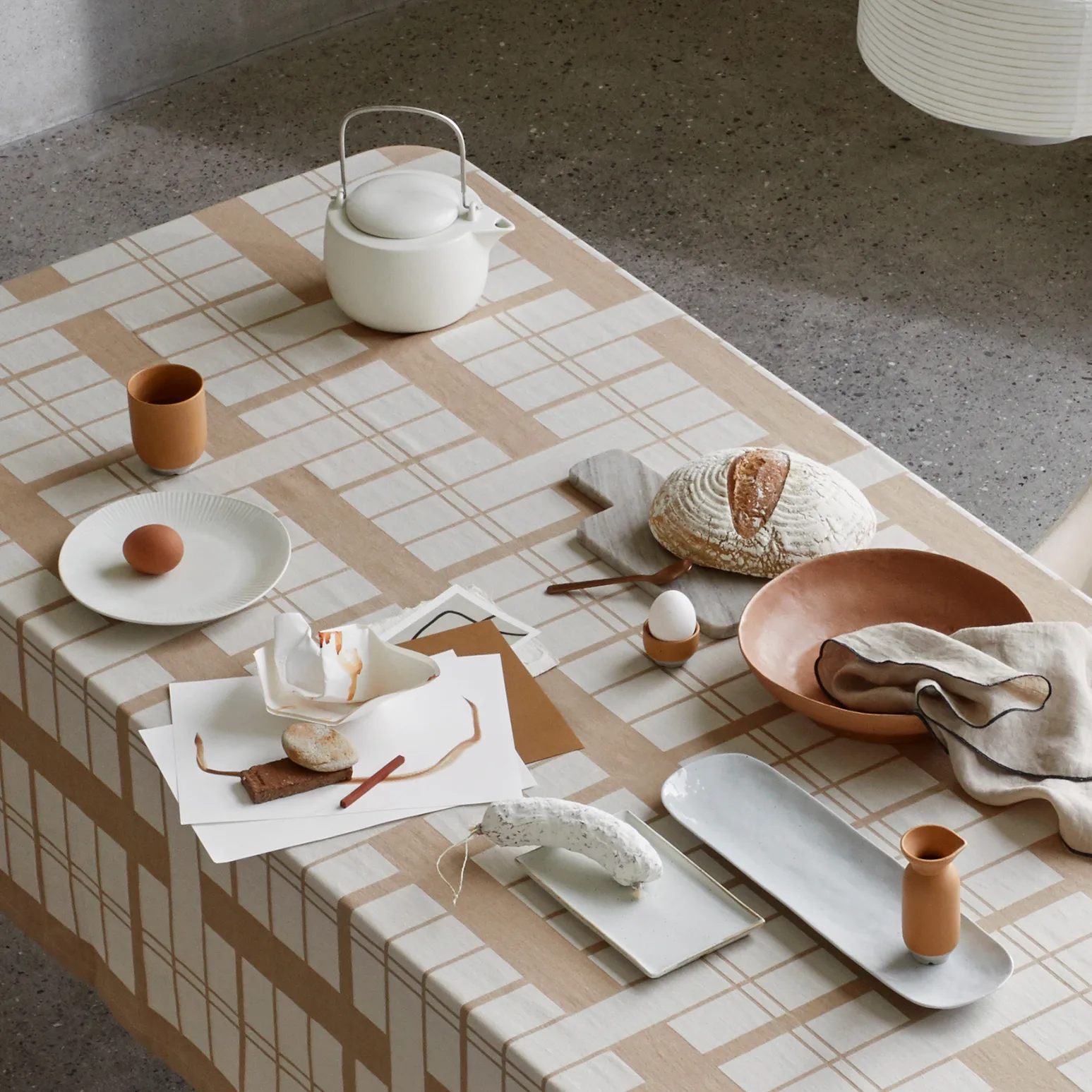 Prato Eli 17,6x20 cm, matte soft light grey Broste Copenhagen