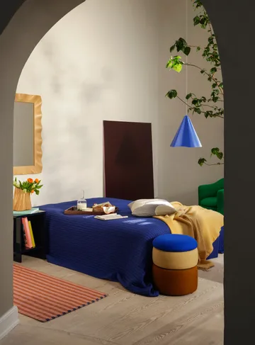 Pufe Pond 42 cm - Blue-sand-ochre - Broste Copenhagen