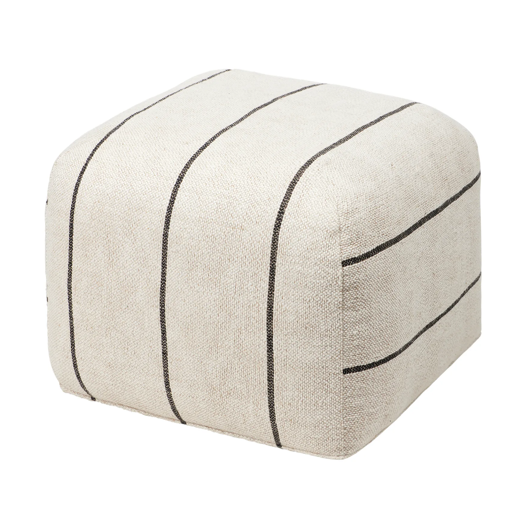 Pufe Sigrid 50x50 cm, Light beige-black Broste Copenhagen