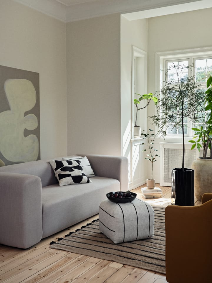 Pufe Sigrid 50x50 cm, Light beige-black Broste Copenhagen