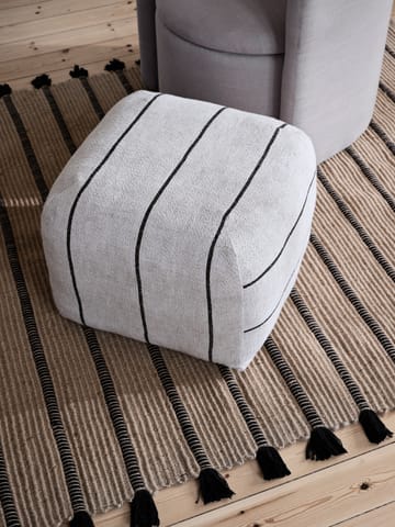 Pufe Sigrid 50x50 cm - Light beige-black - Broste Copenhagen
