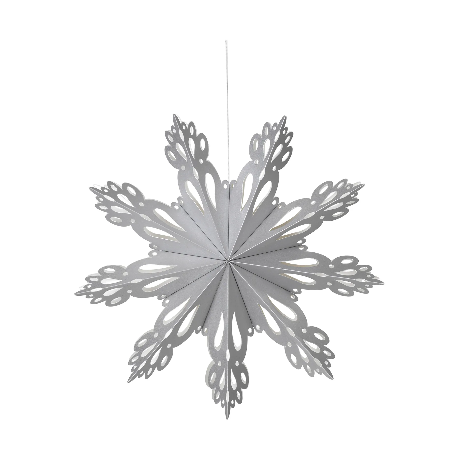 Snowflake estrela de Advento, Prata, M Broste Copenhagen