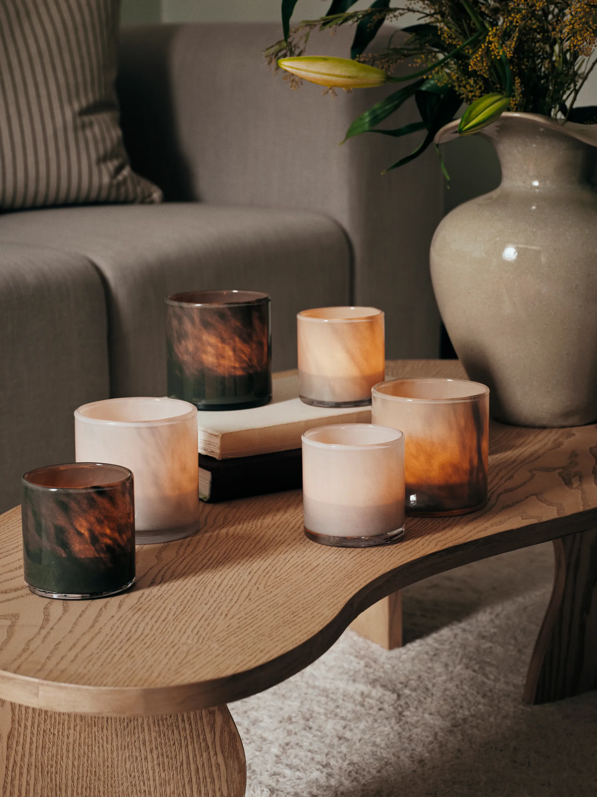 Solai hurricane castiçal, Verde Claro, Ø8 cm Broste Copenhagen