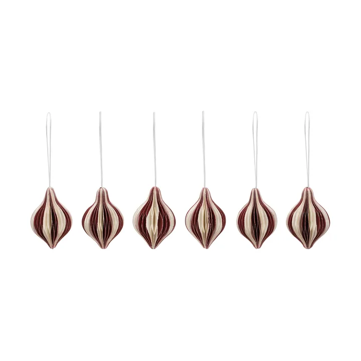 Spira ornamento de Natal - Burgundy-Off White - Broste Copenhagen