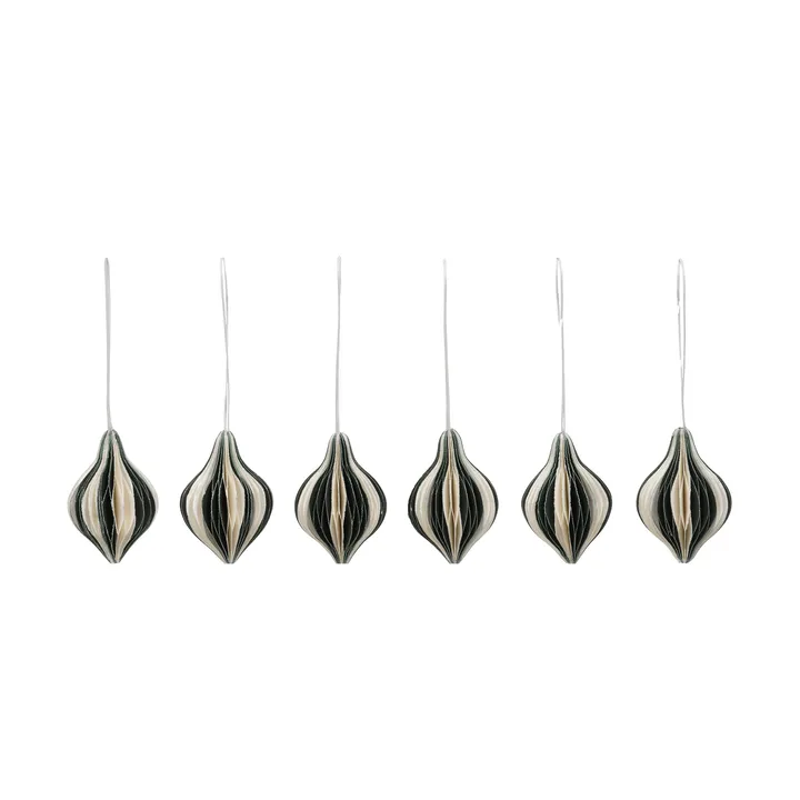 Spira ornamento de Natal - Deep Forest-Off White - Broste Copenhagen