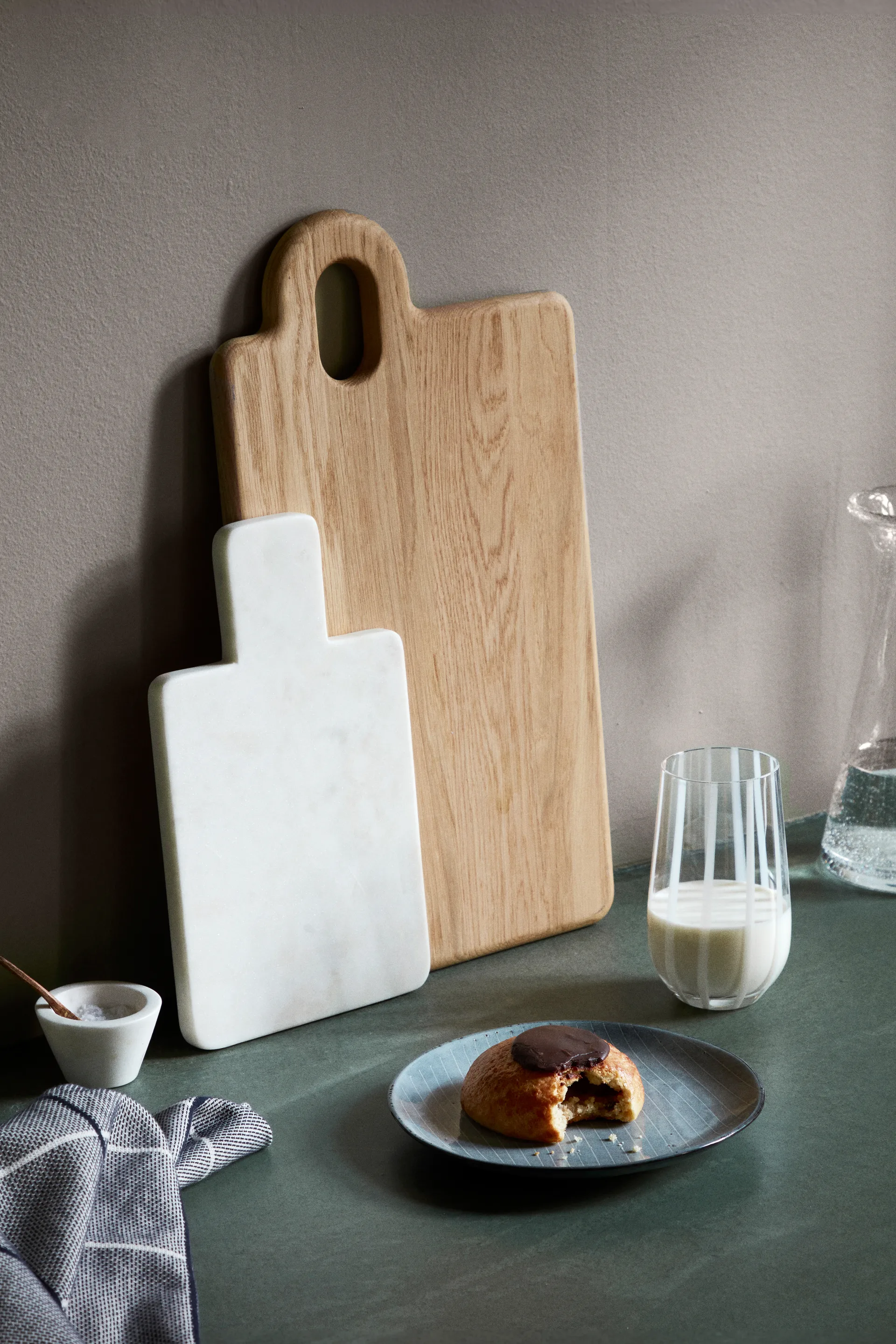 Stripe copo de água 55 cl, Transparente-branco listrado Broste Copenhagen