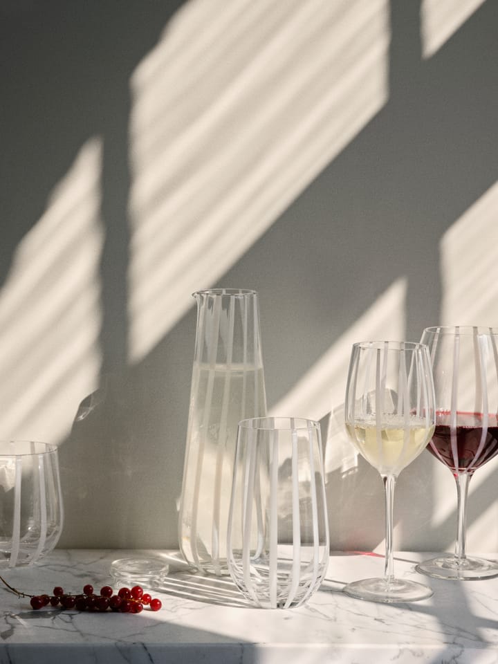 Stripe copo de água 55 cl, Transparente-branco listrado Broste Copenhagen