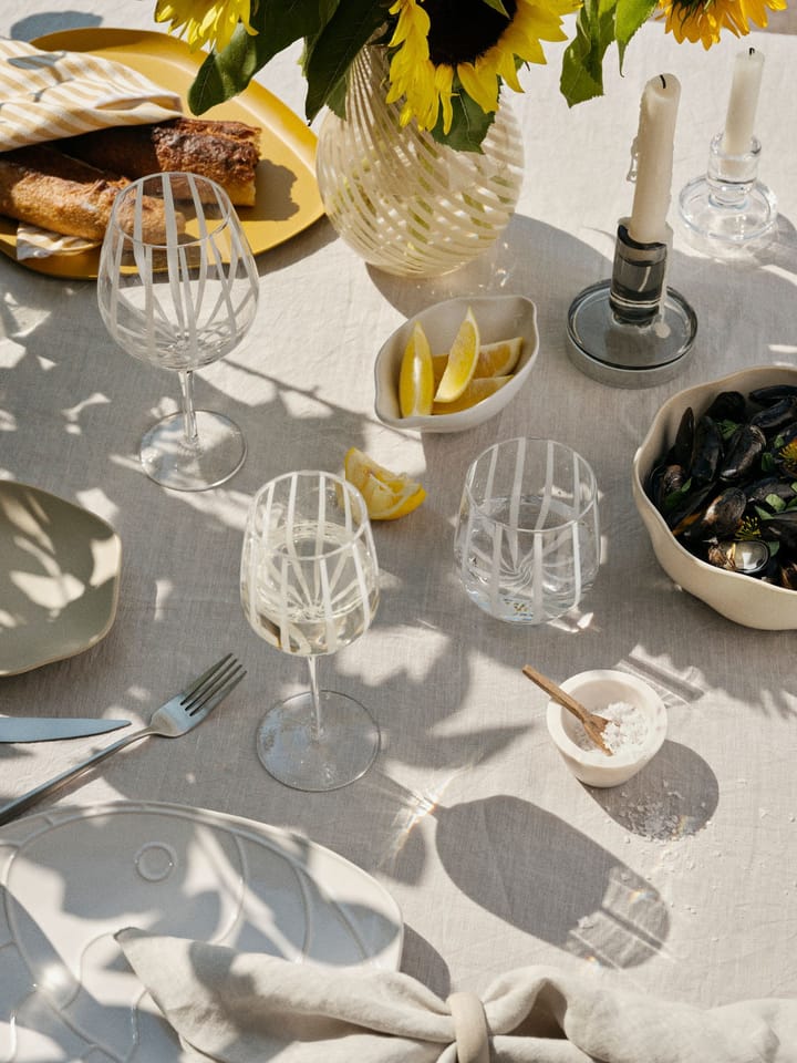 Stripe taça de vinho tinto 65 cl, Transparente-branco listrado Broste Copenhagen