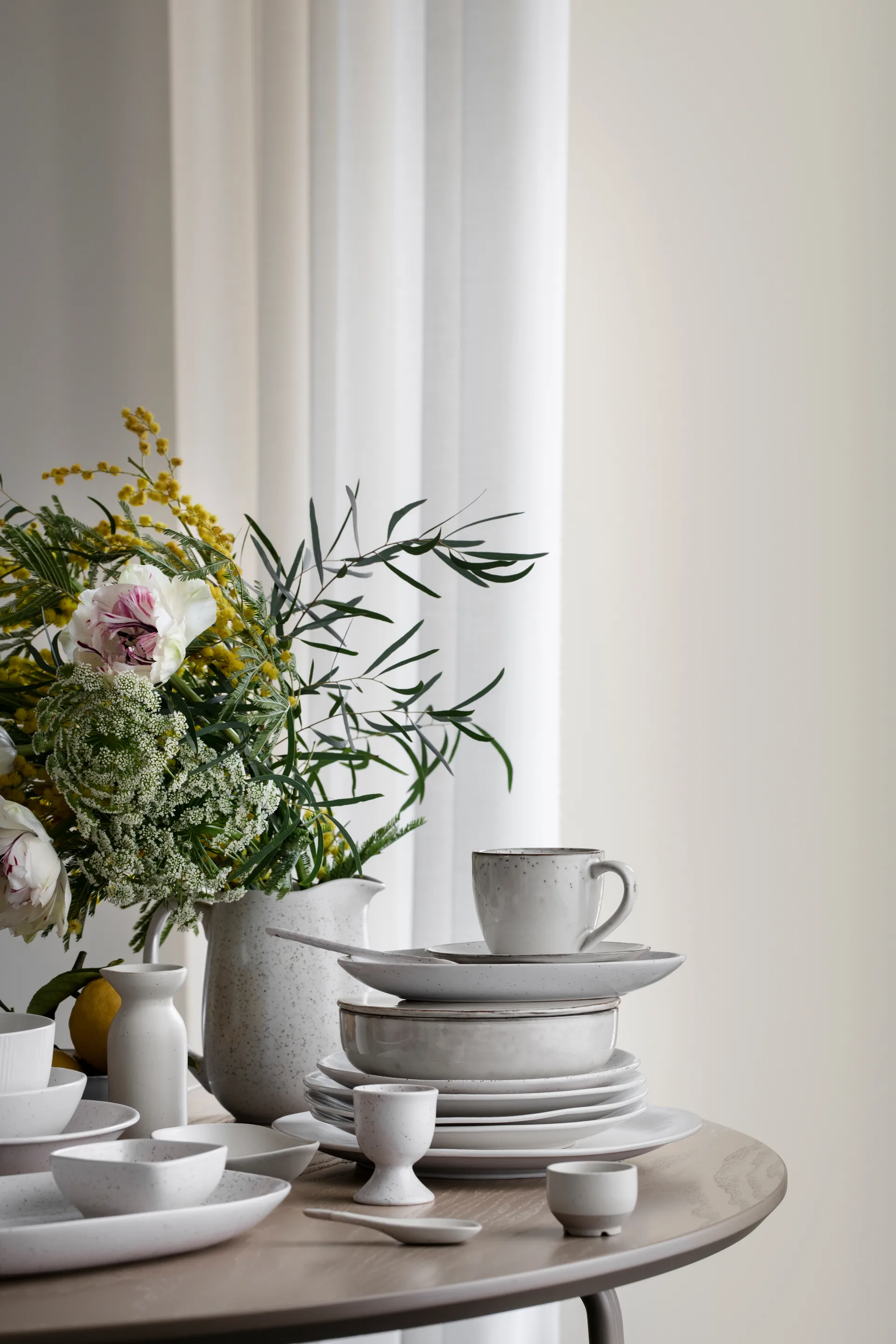 Suporte para ovos Nordic Vanilla, Cream with grains Broste Copenhagen