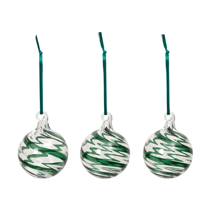 Swirl bola de Natal - Deep Forest-Clear - Broste Copenhagen