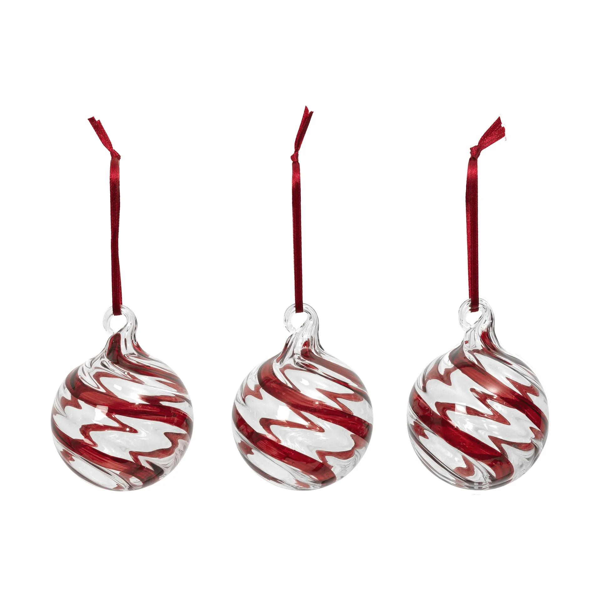 Swirl bola de Natal, Deep Red-Transparente Broste Copenhagen